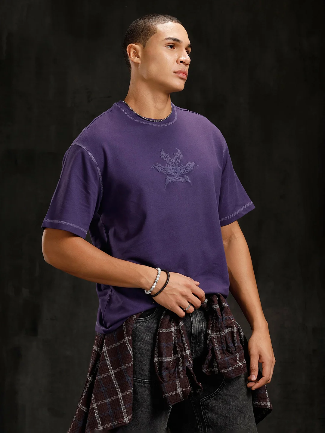 Puff Printed Oversized T-Shirt | Purple - Image 4