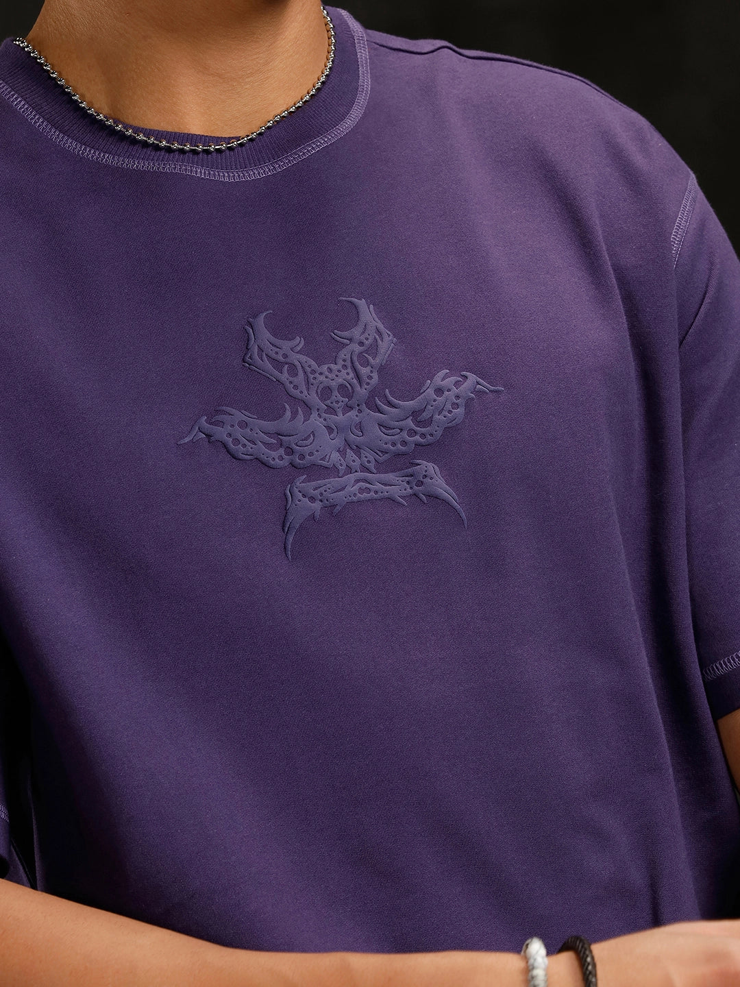 Puff Printed Oversized T-Shirt | Purple - Image 5