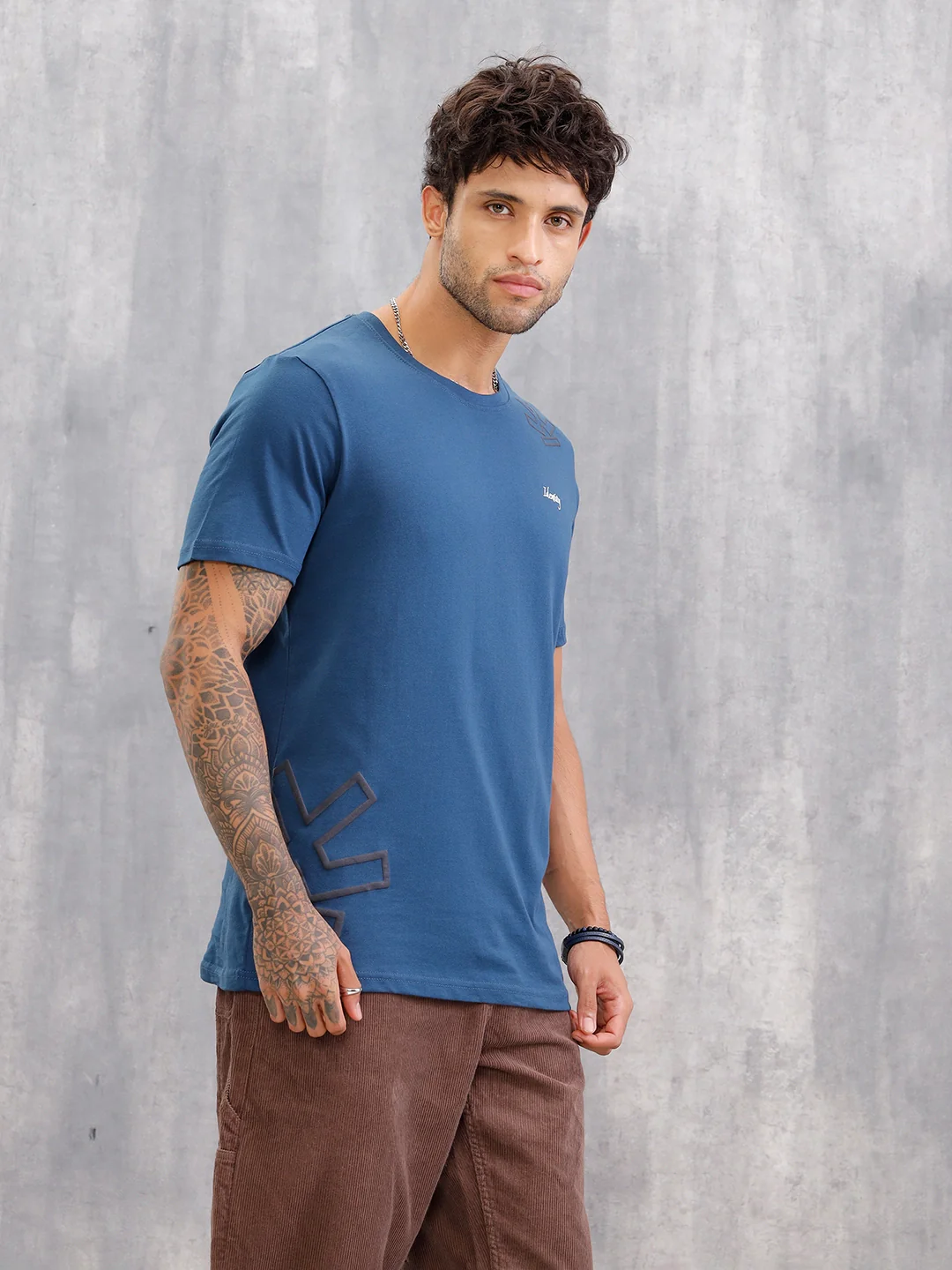 Puff Printed Regular Fit T-shirt | Blue - Image 4