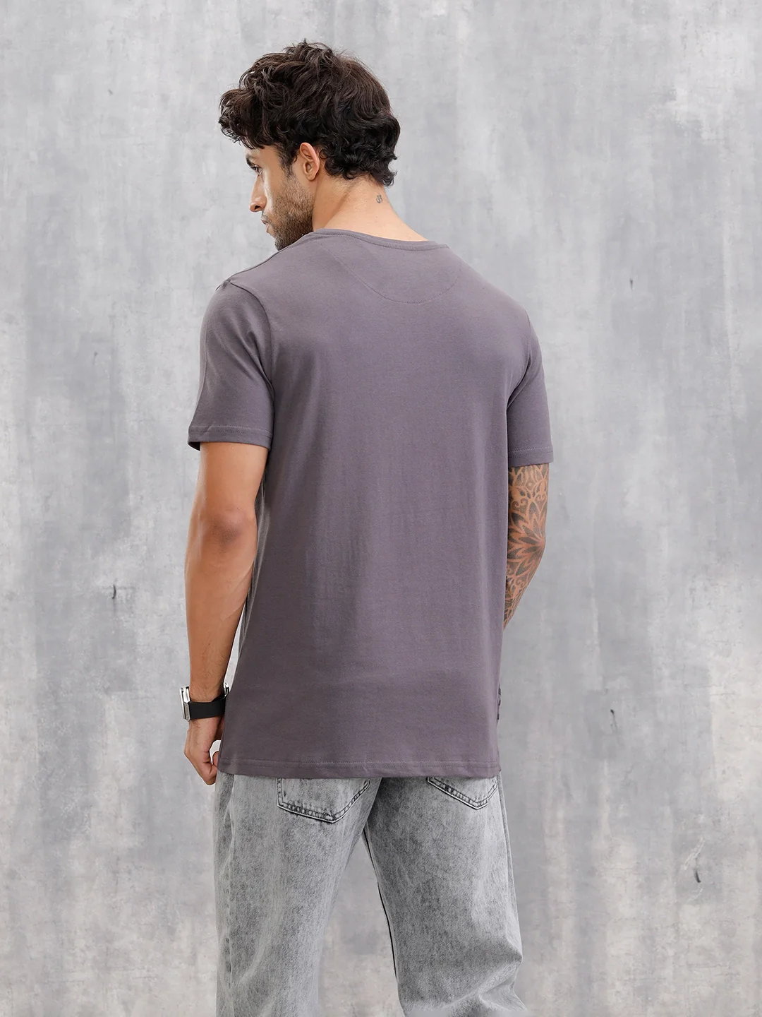 Puff Printed Regular Fit T-shirt | Dark Grey - Image 3