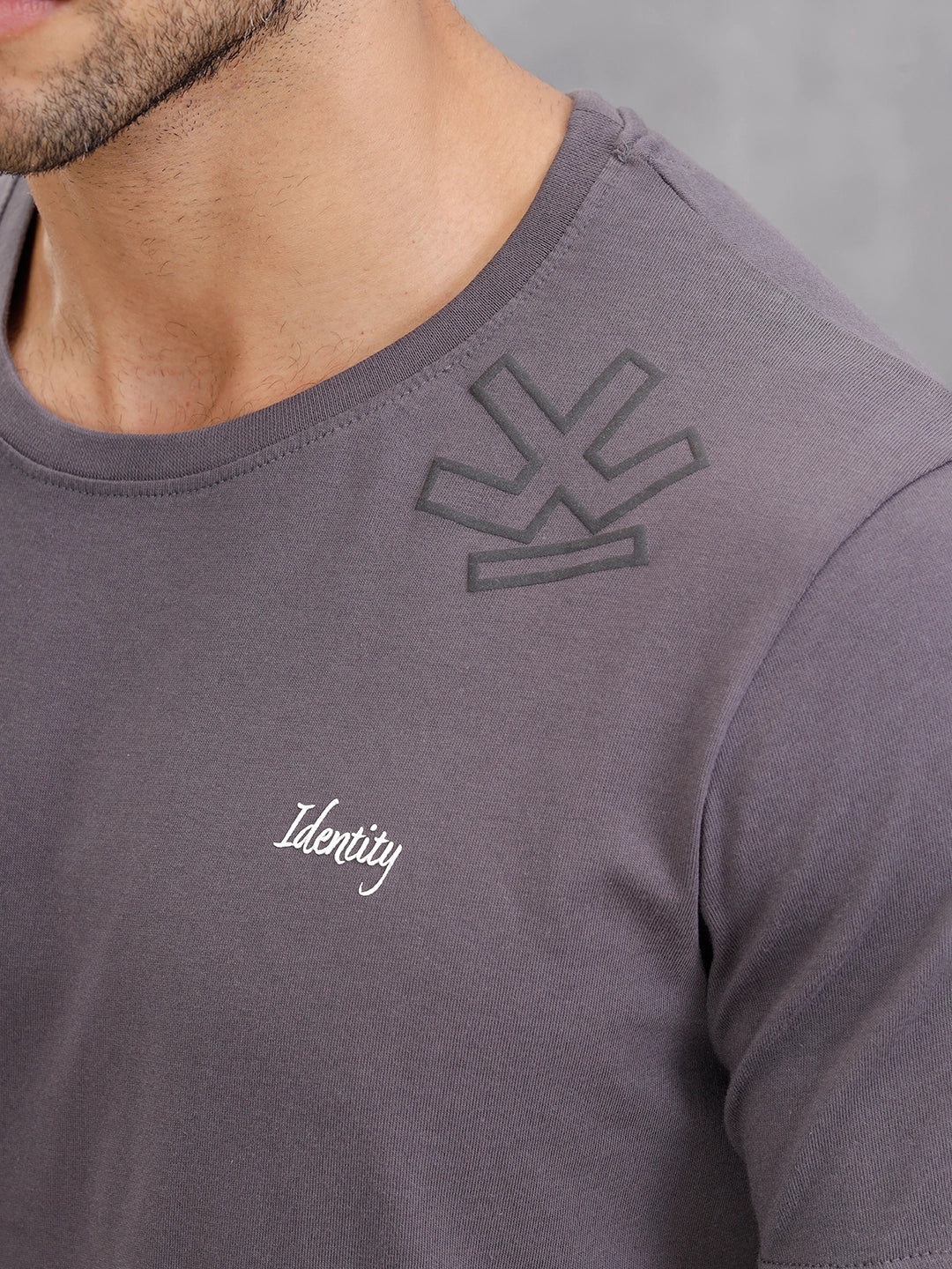 Puff Printed Regular Fit T-shirt | Dark Grey - Image 5