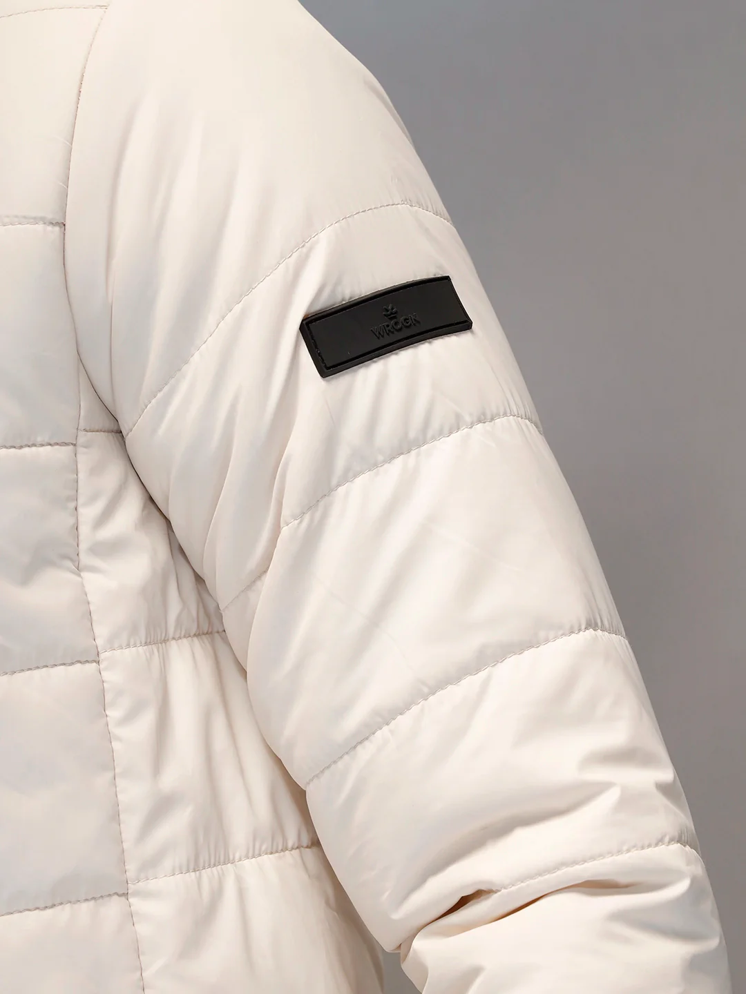 Puffered Men's Casual Slim Fit Hooded Jacket | Beige - Image 5