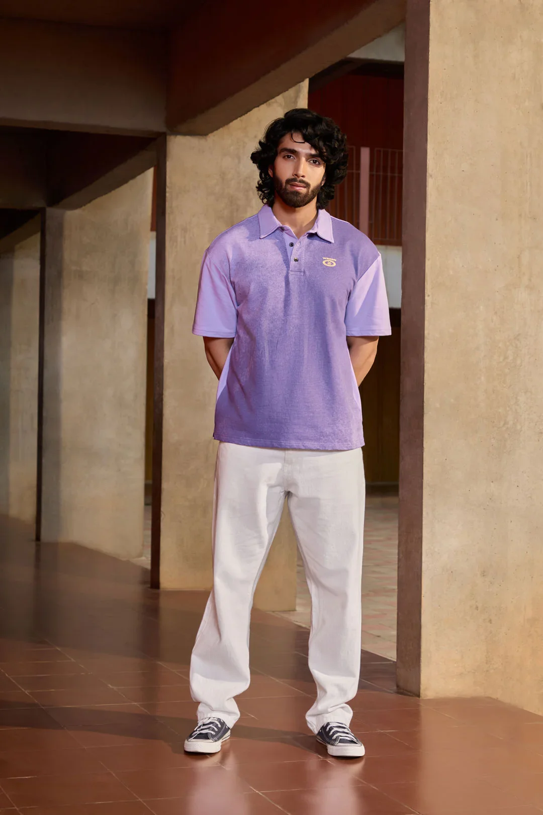 Spray Printed Oversized T-Shirt | Purple - Image 2
