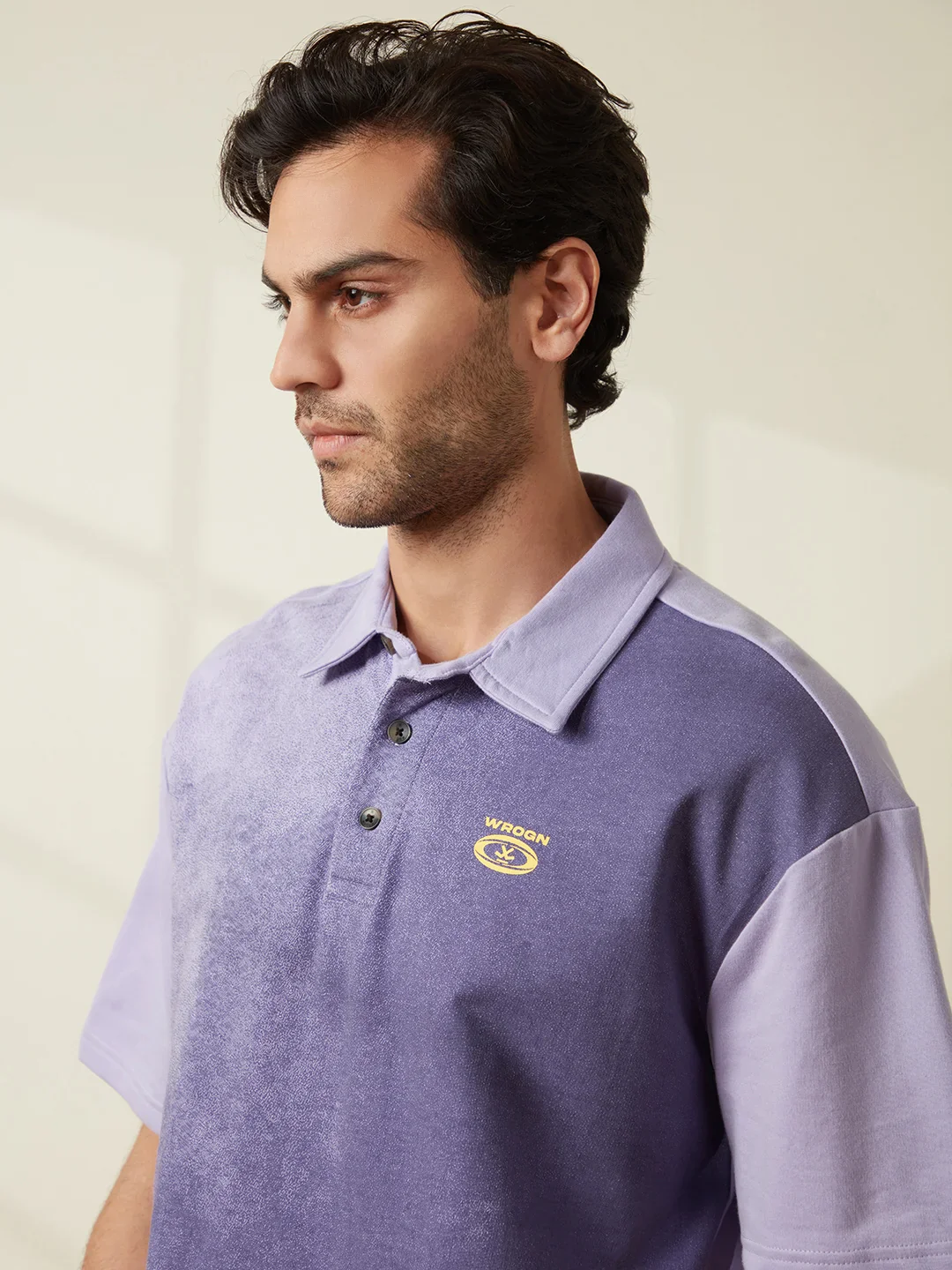 Spray Printed Oversized T-Shirt | Purple - Image 5