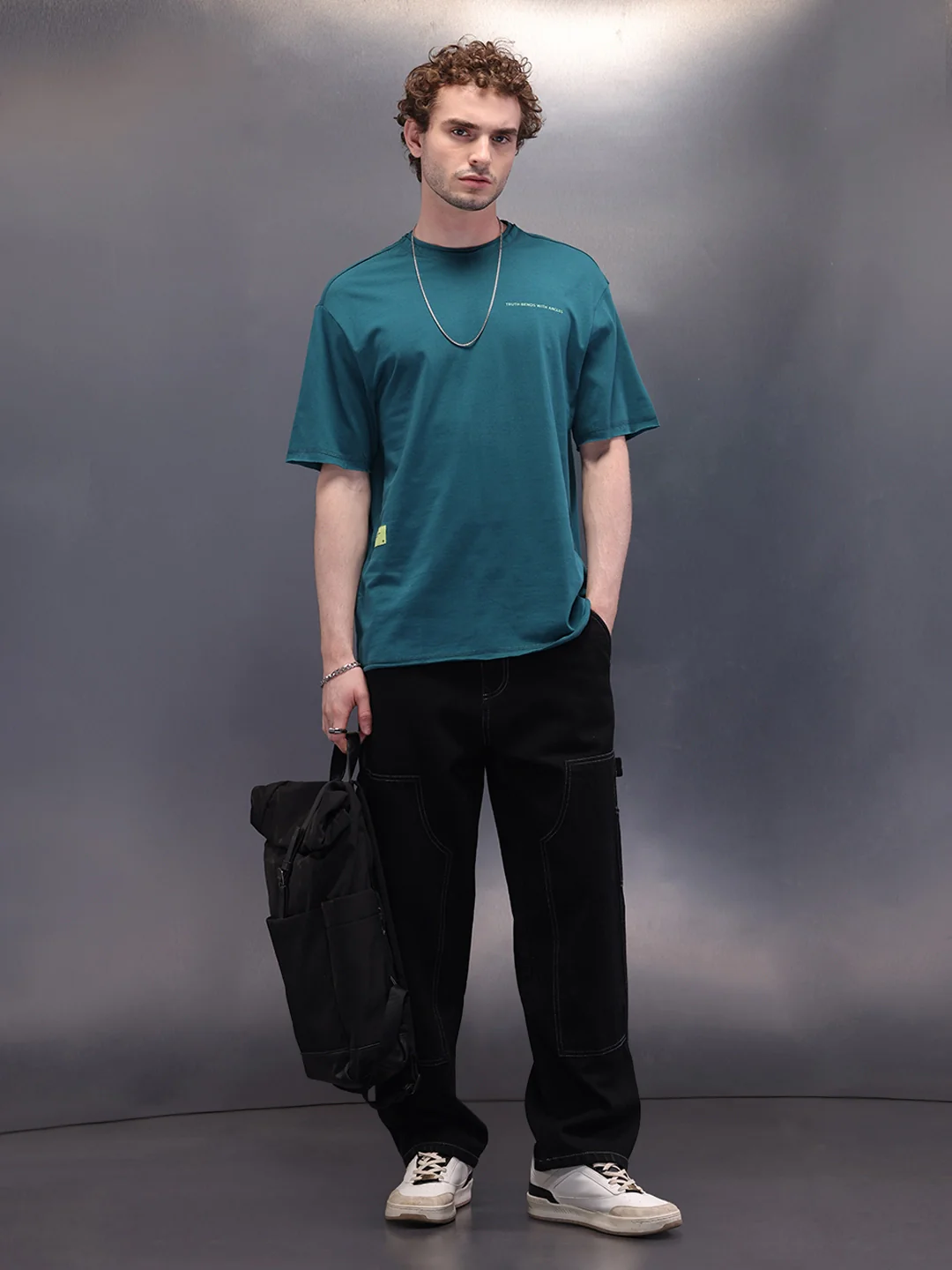 Raw Edge Printed T-Shirt | Green - Image 2