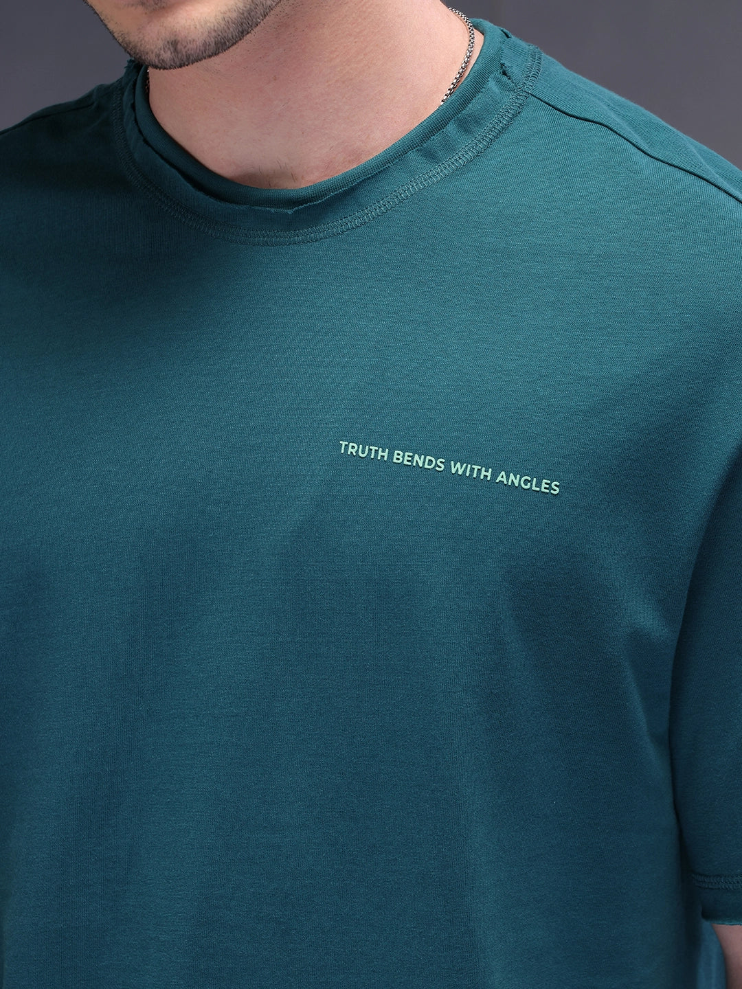Raw Edge Printed T-Shirt | Green - Image 5