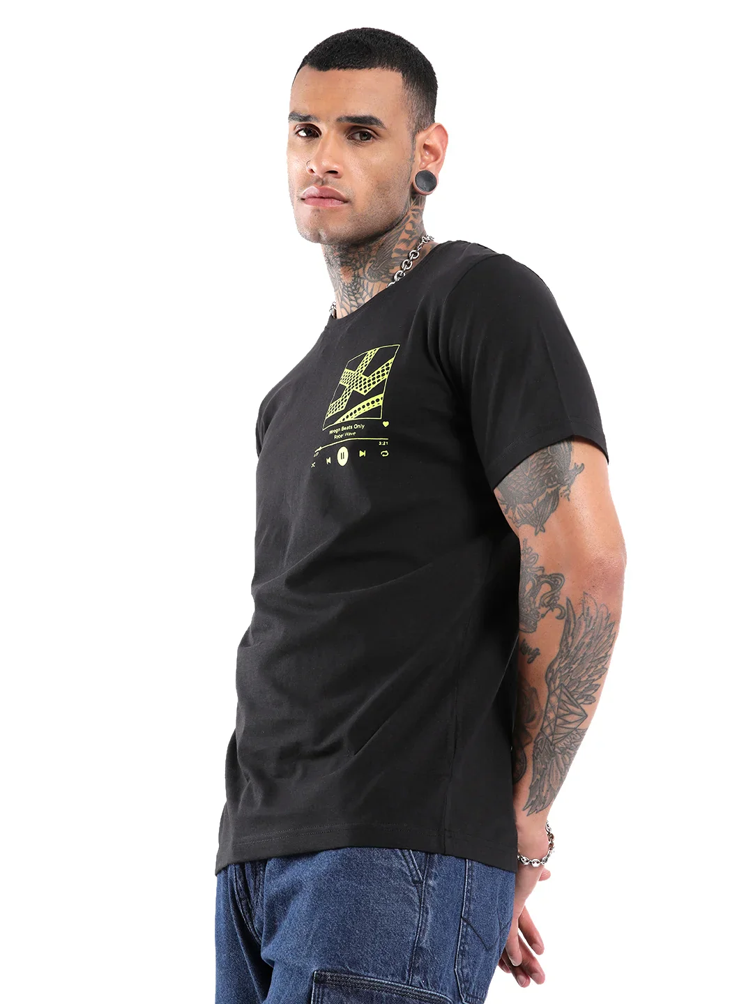 Rebel Wave Black Printed T-Shirt - Image 4