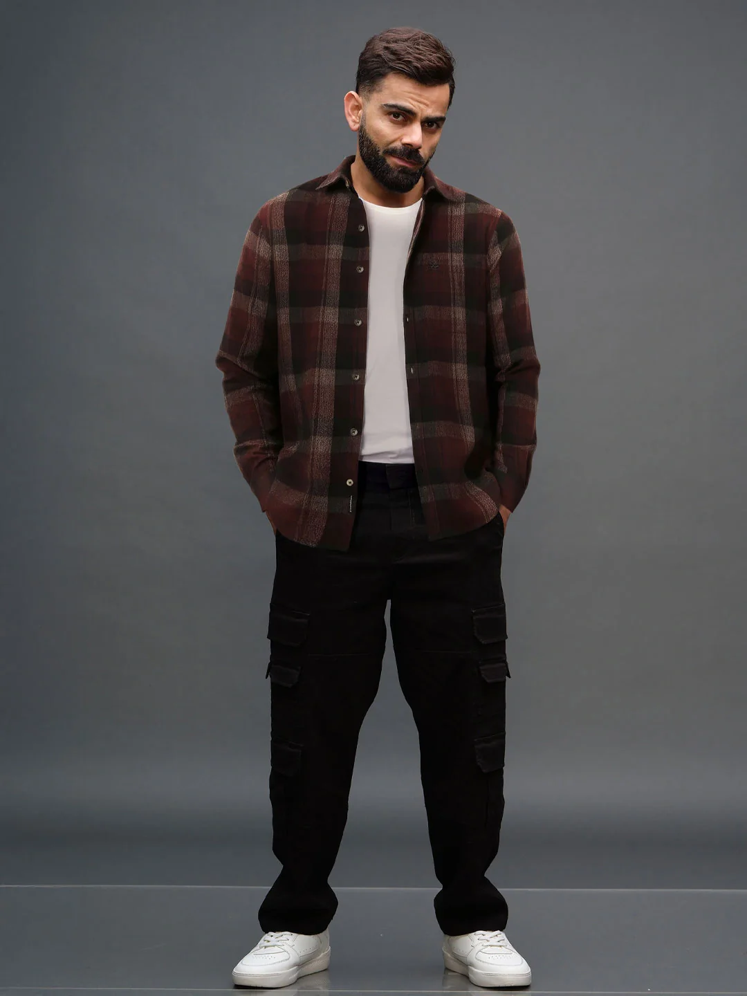 Red Blend Checked Cotton Shirt - Image 2