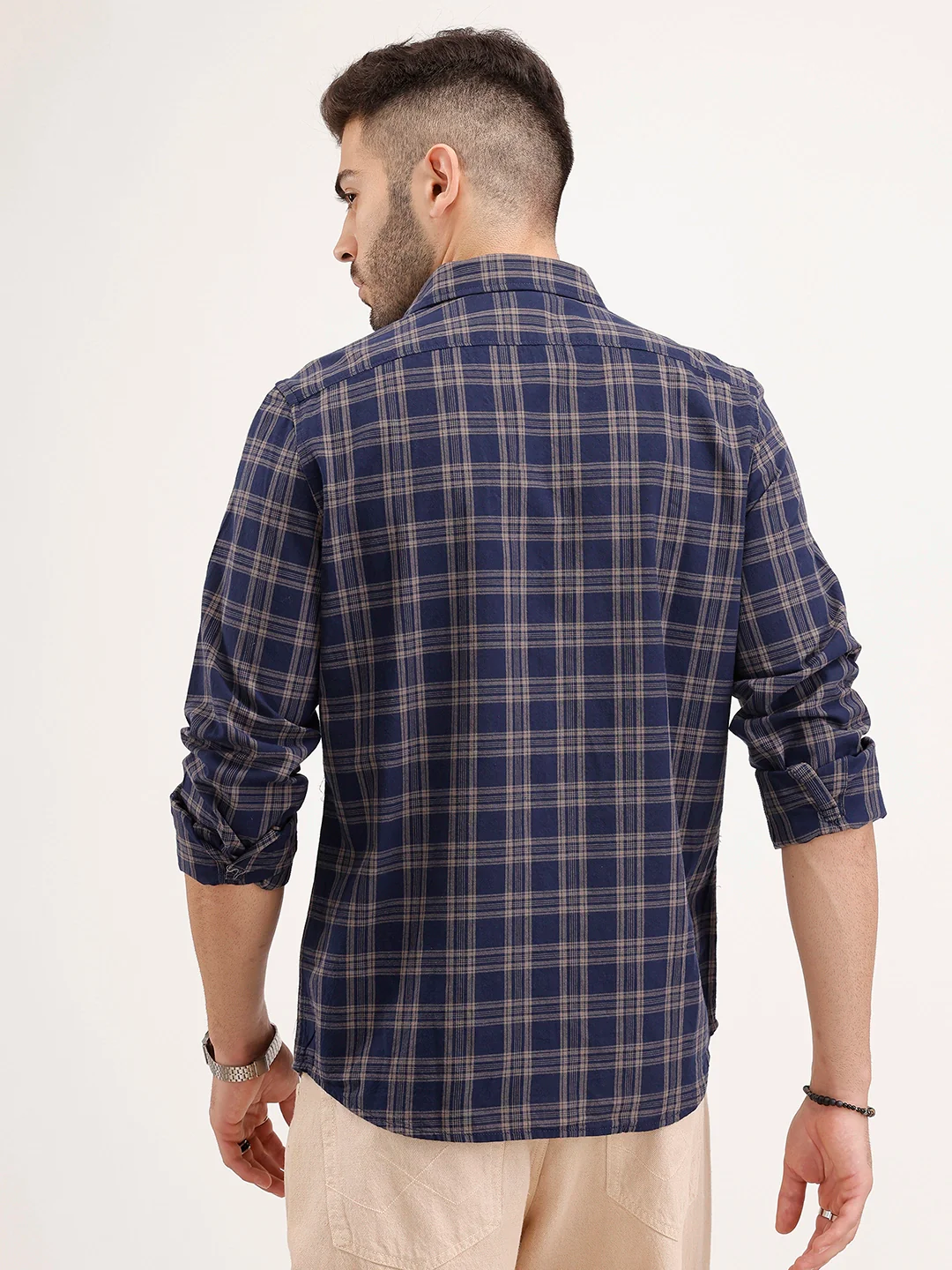 Regular Fit Checkered Shirt| Blue - Image 3