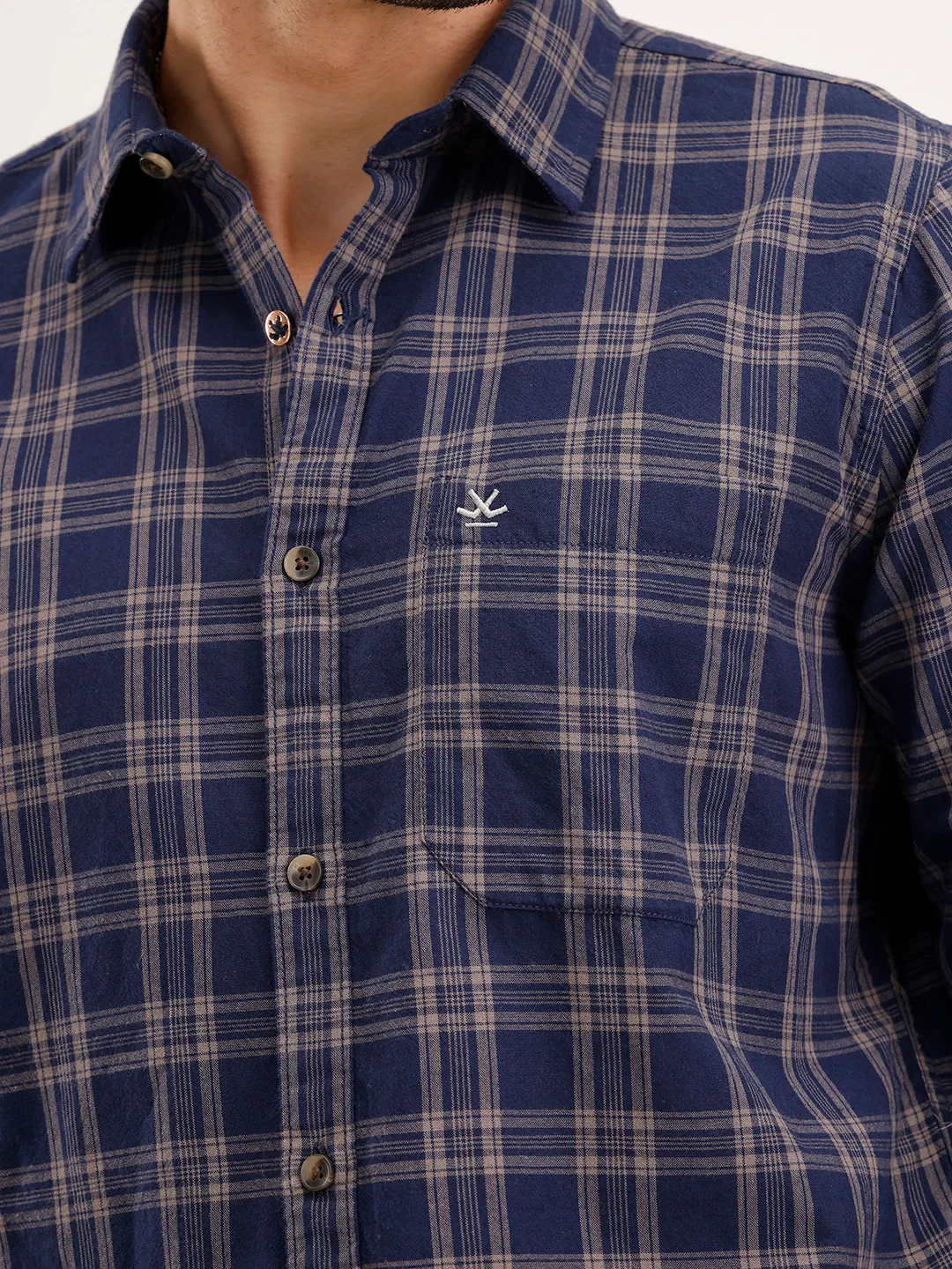 Regular Fit Checkered Shirt| Blue - Image 5