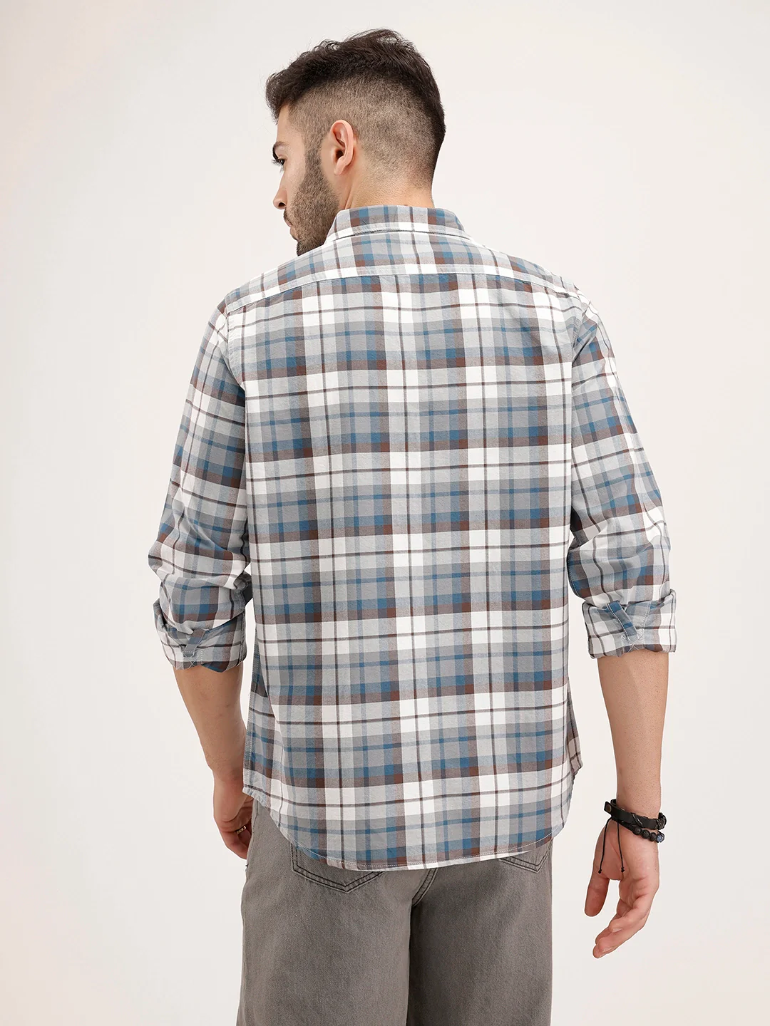 Regular Fit Checkered Shirt | Blue - Image 3