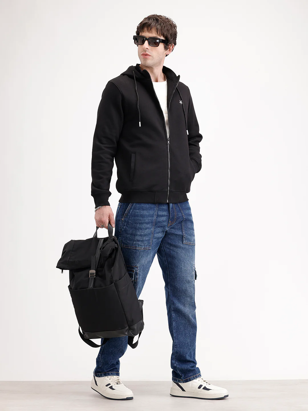 Regular Fit Hooded Sweatshirt | Black - Image 2