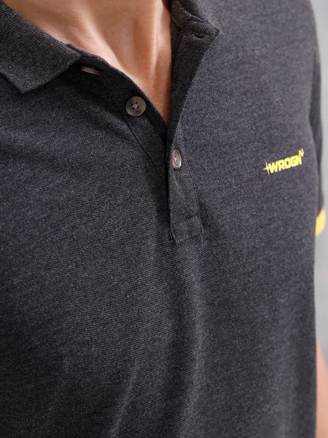 Regular Fit Polo T-Shirt With Contrast Trim Details | Dark Grey - Image 5