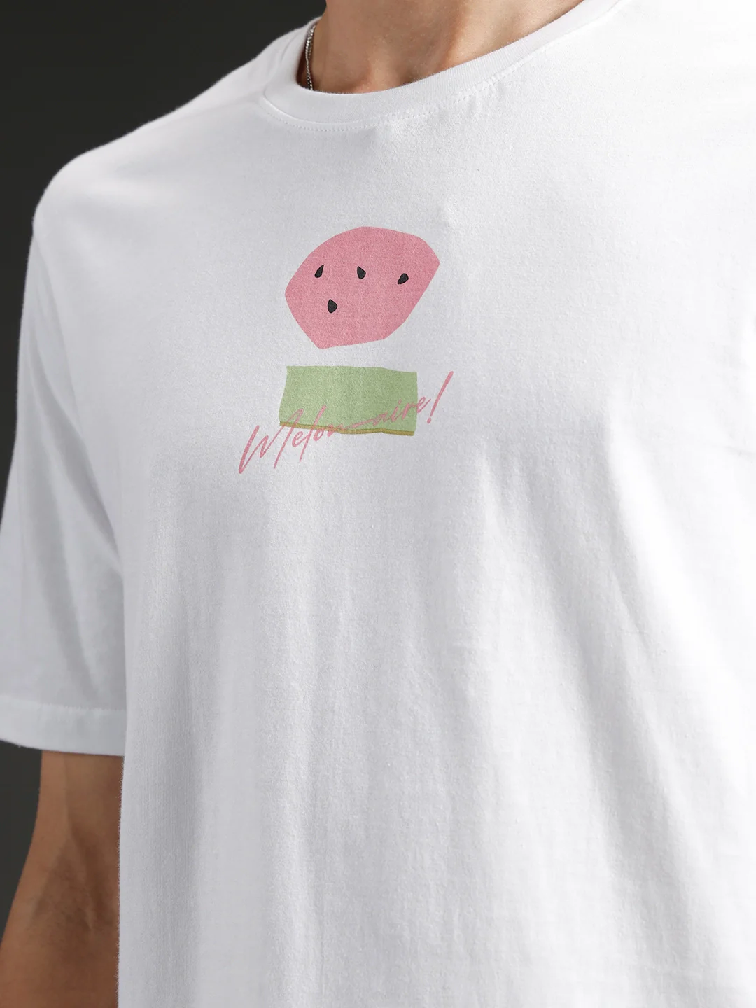 Regular fit Printed T-shirt for Men's | White - Image 5