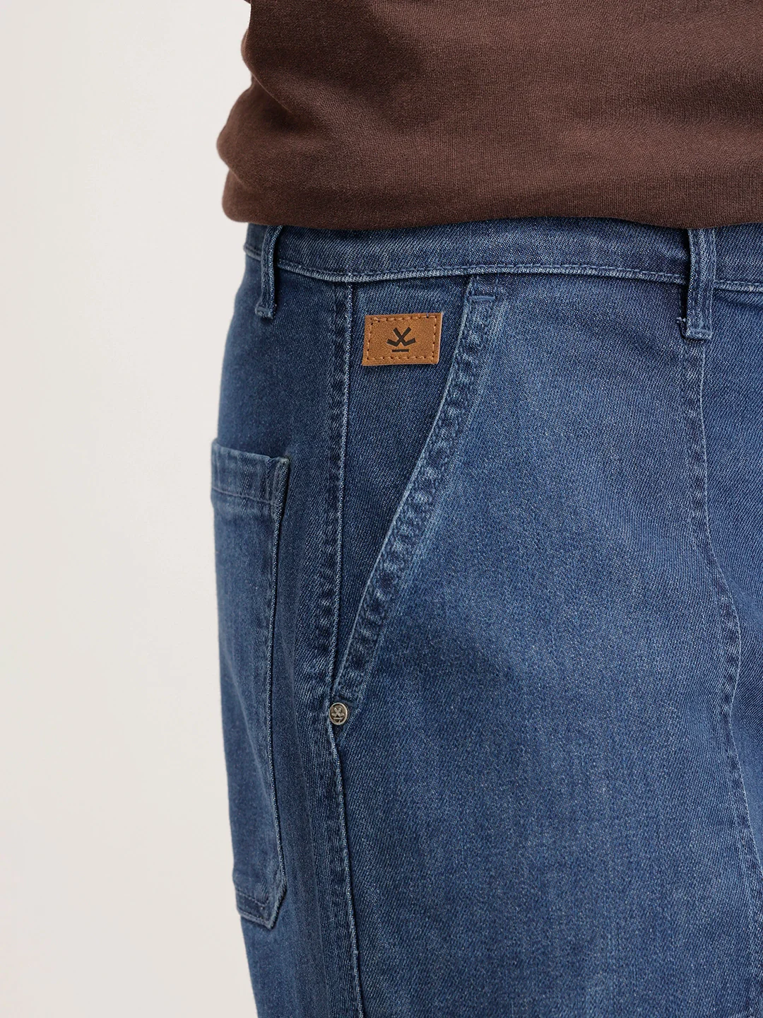 Relaxed Fit Cargo Denim Jeans | Blue - Image 5