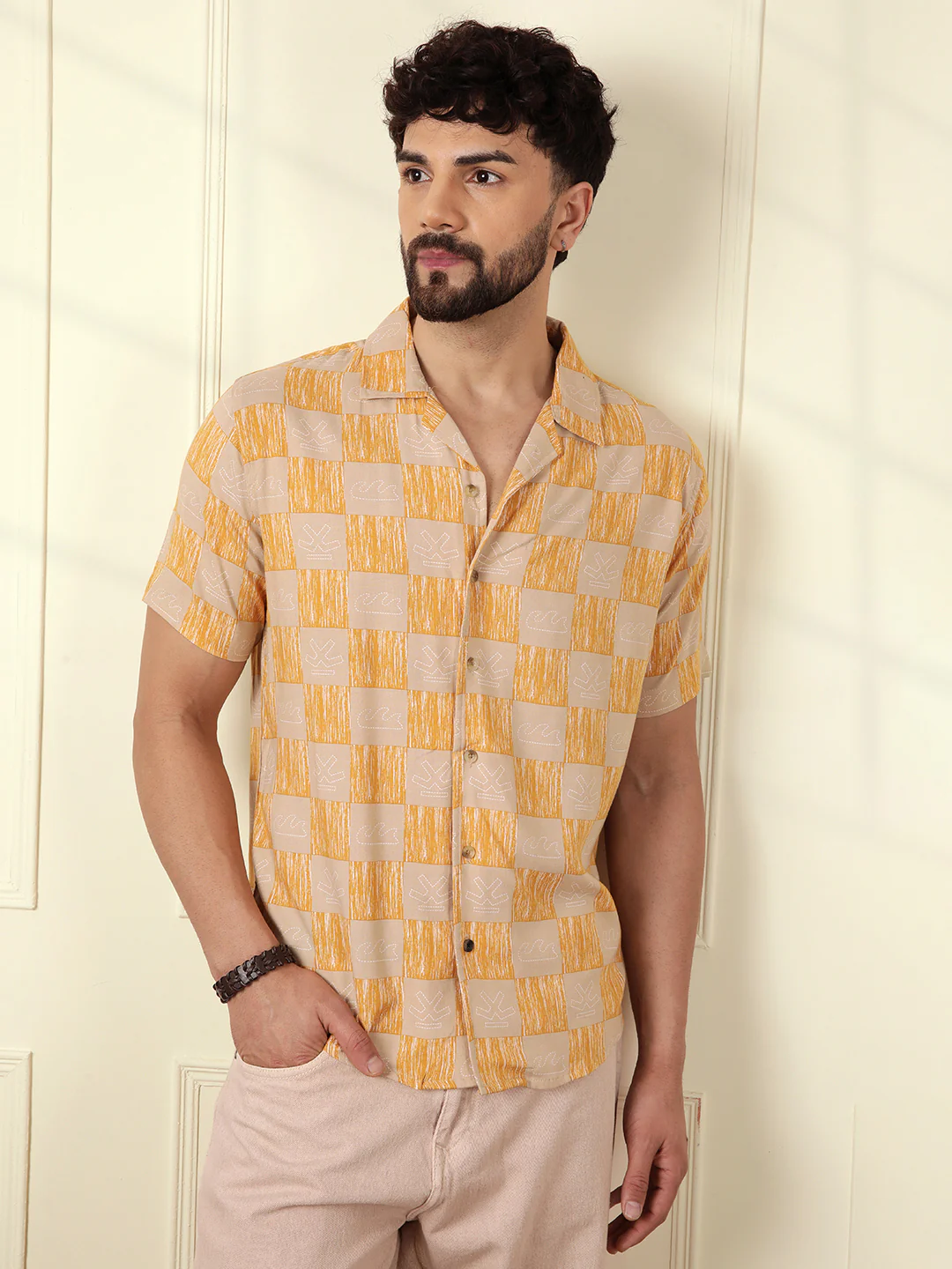 AOP Fluid Viscose Shirt | Yellow - Image 2