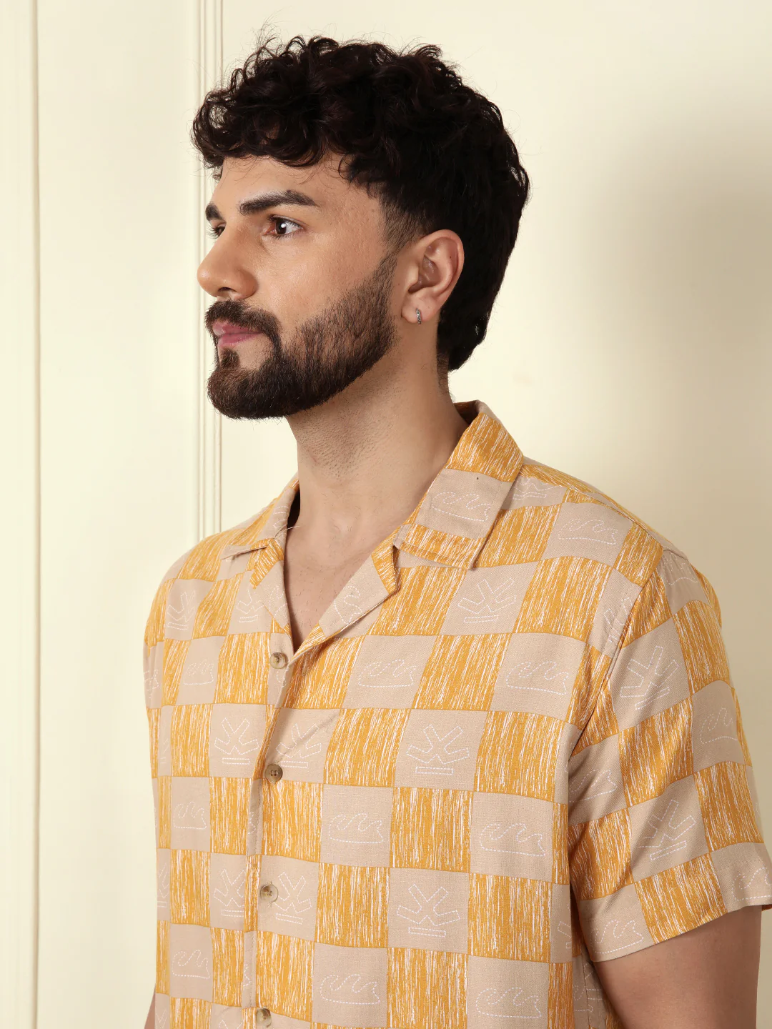 AOP Fluid Viscose Shirt | Yellow - Image 6
