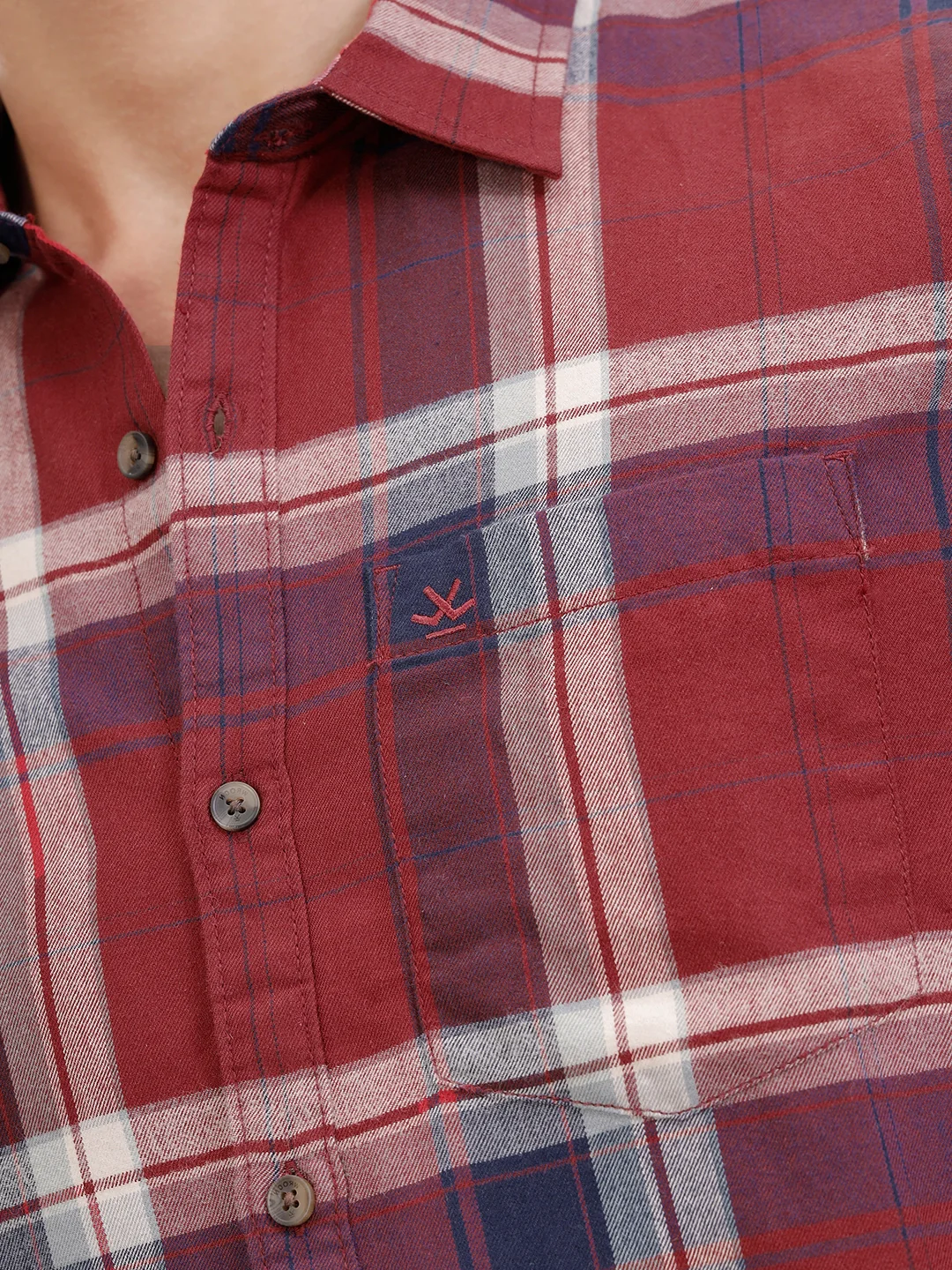 Retro Checkered Pattern Regular Fit Shirt | Red - Image 5