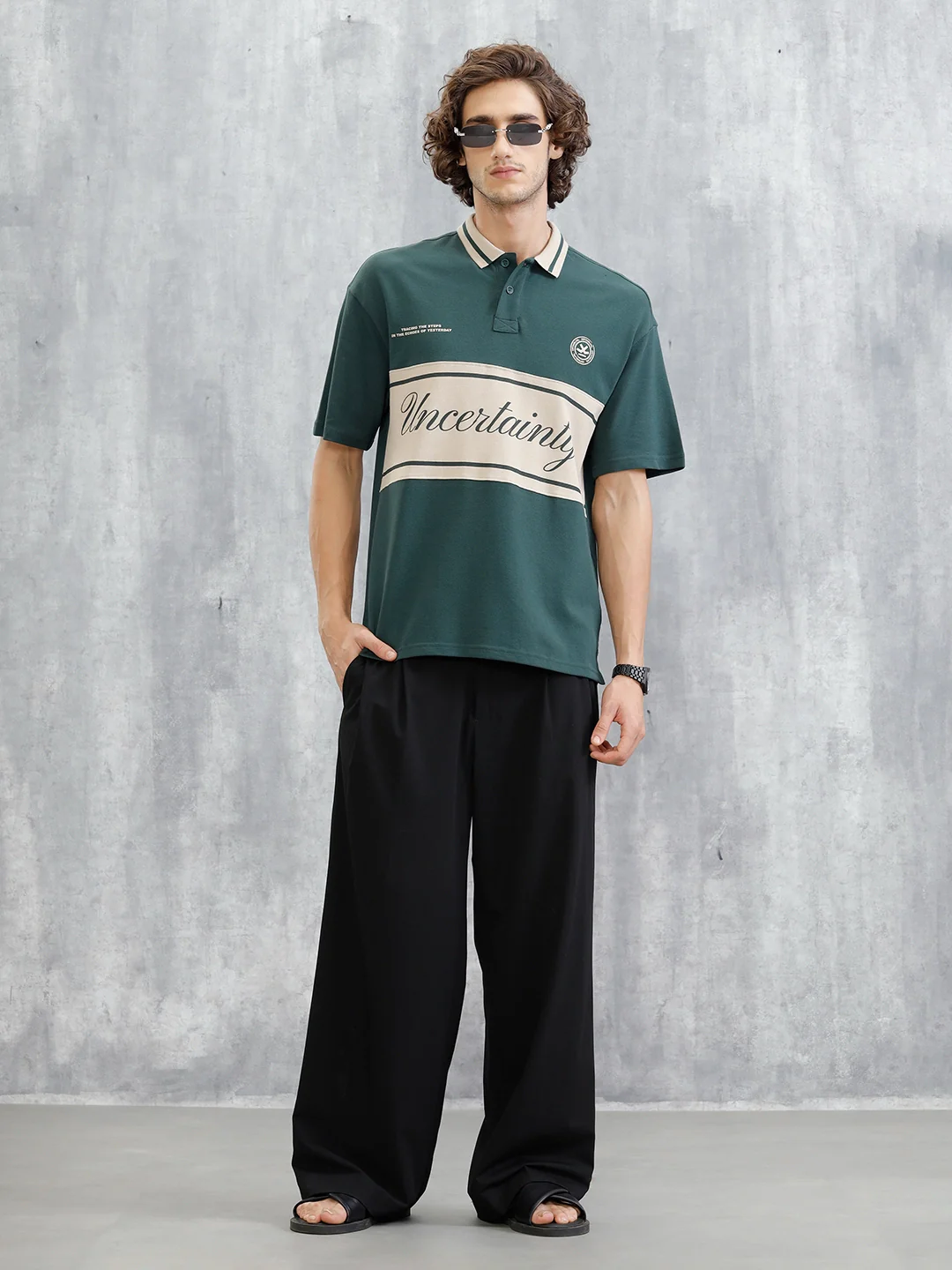 Retro Inspired Oversized Polo T-Shirt | Green - Image 2