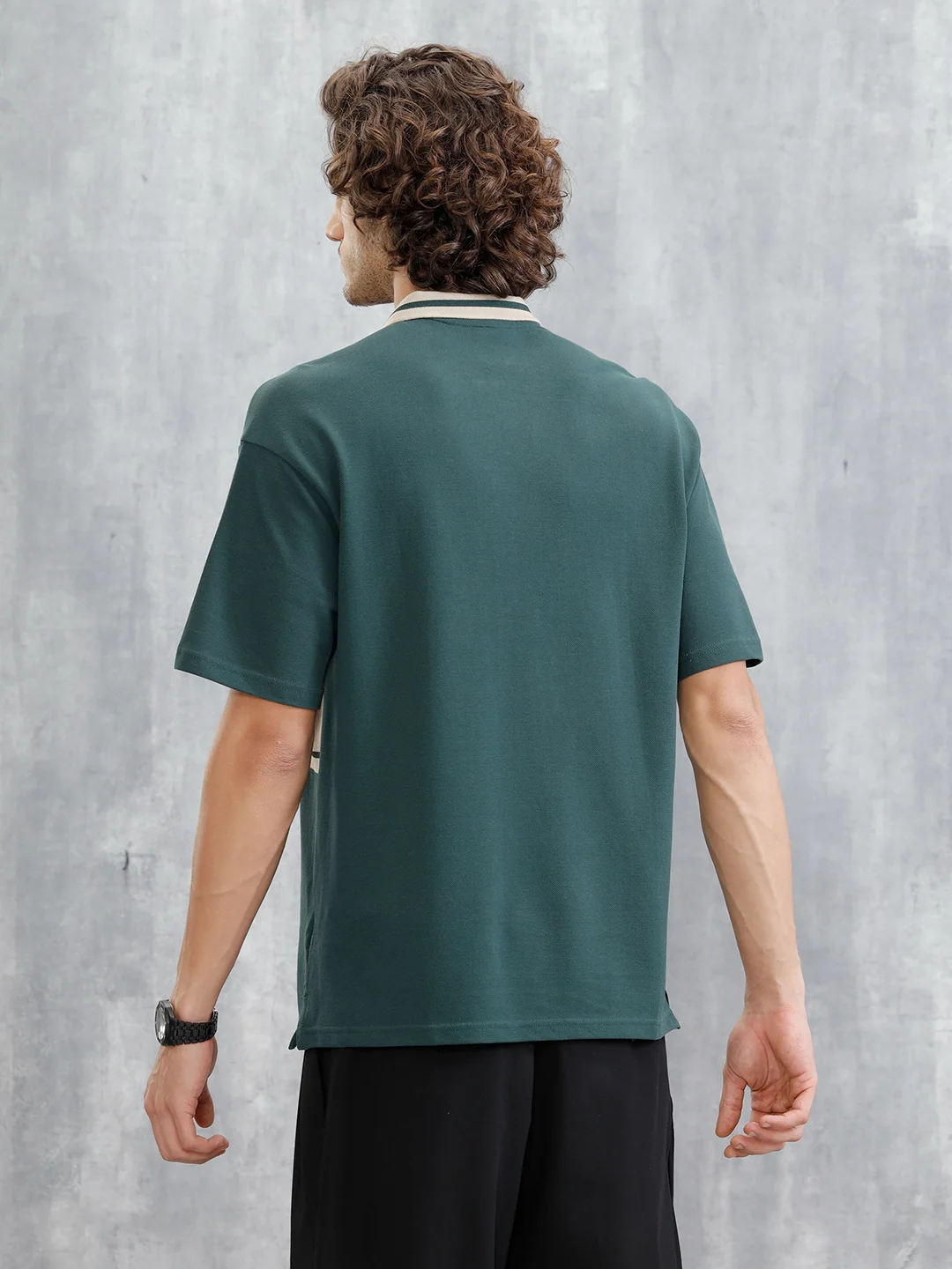 Retro Inspired Oversized Polo T-Shirt | Green - Image 3