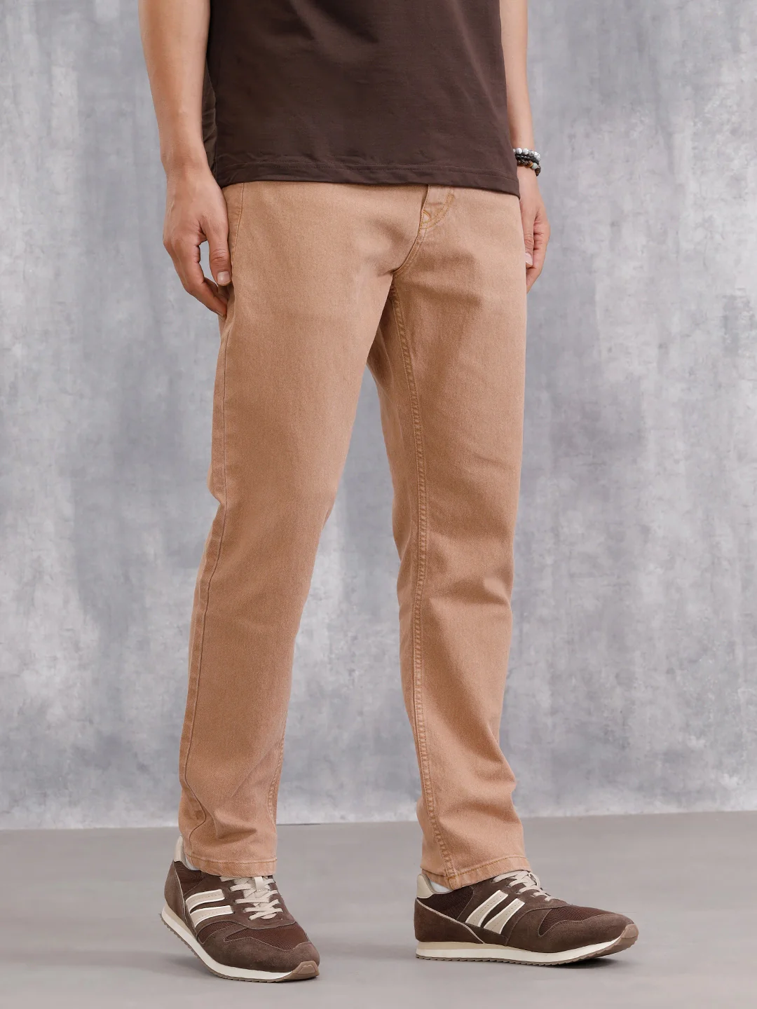 Retro Wash Overdyed Slim Fit Jeans | Rust - Image 4