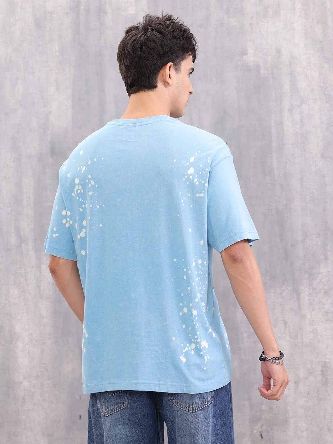 Retro Washed Effect Oversized Fit T-shirt | Blue - Image 3