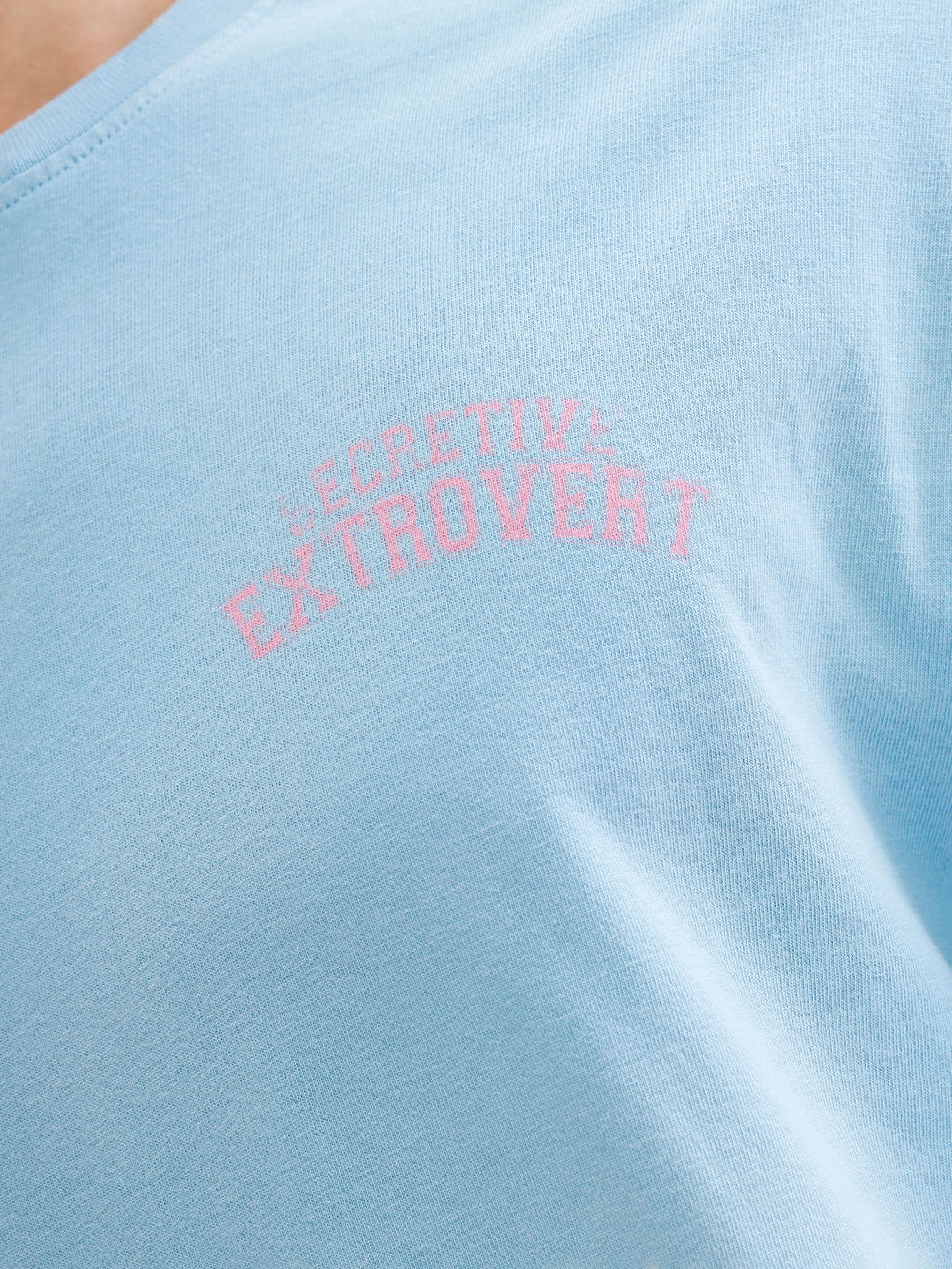 Retro Washed Oversized Fit Tshirt With Back Print |  Blue - Image 4