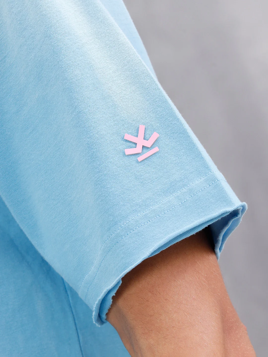 Retro Washed Oversized Fit Tshirt With Back Print |  Blue - Image 5