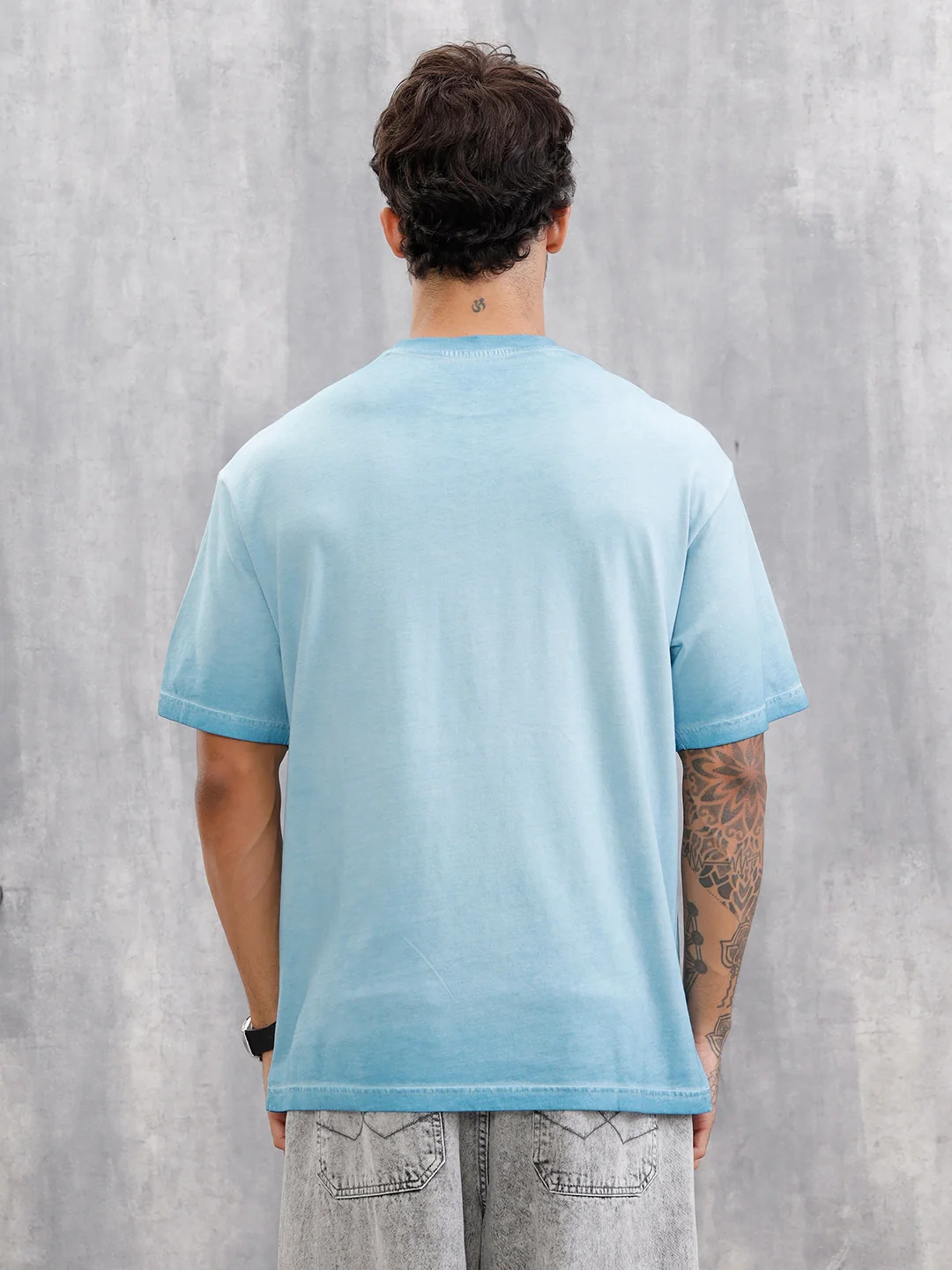 Reverse Cpd Wash Oversized Fit T-shirt With Embroidery | Light Blue - Image 3