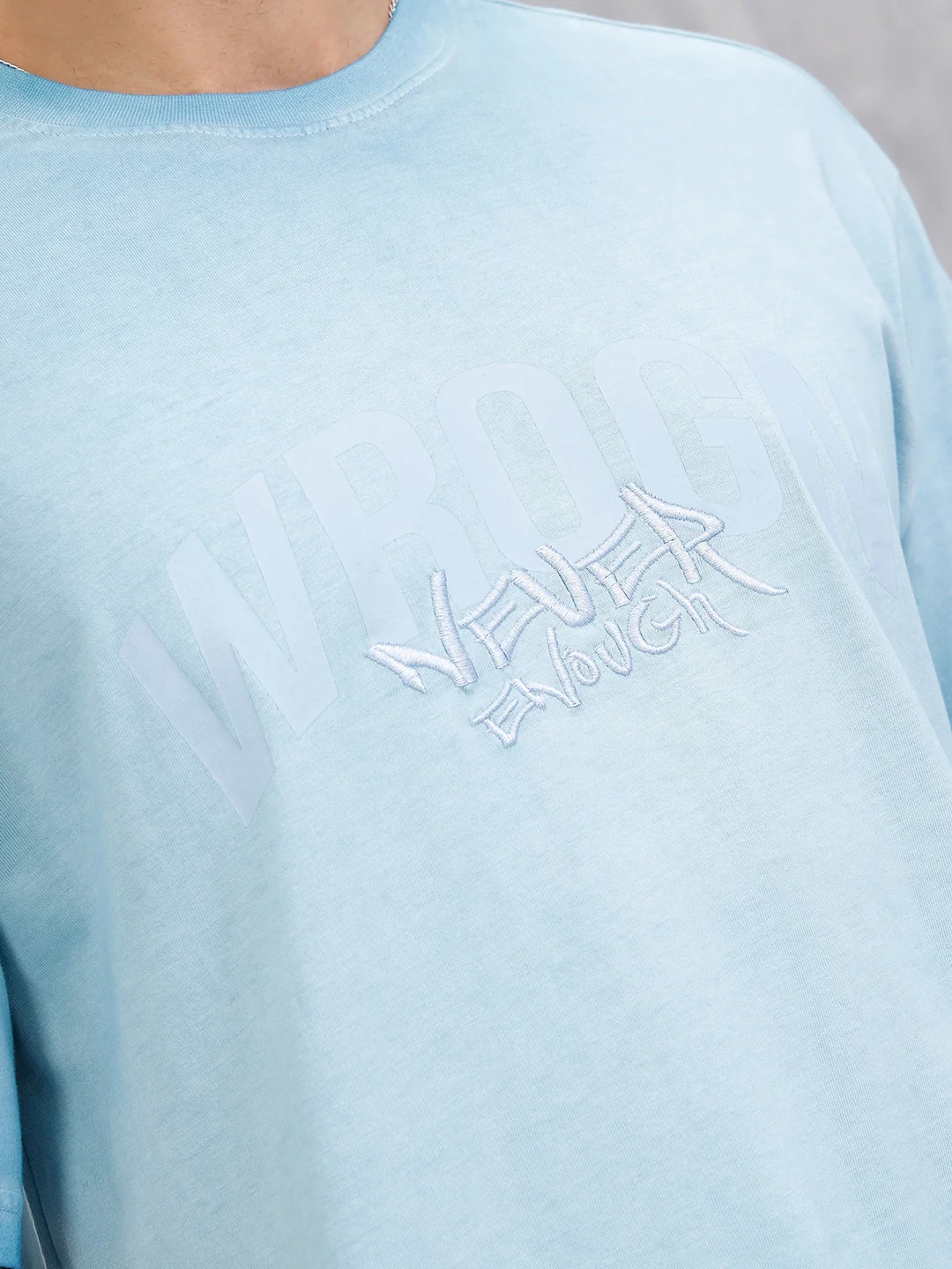 Reverse Cpd Wash Oversized Fit T-shirt With Embroidery | Light Blue - Image 5