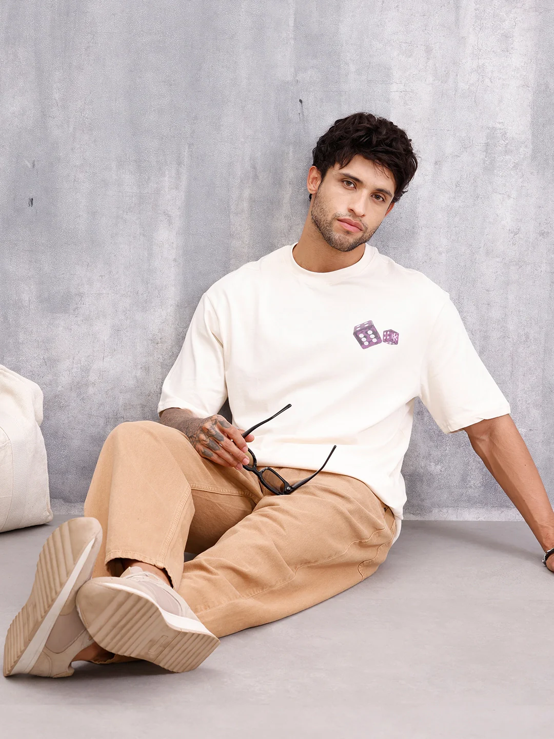 Right Game Wrogn Rules Graphic Printed T-Shirt | Beige - Image 2