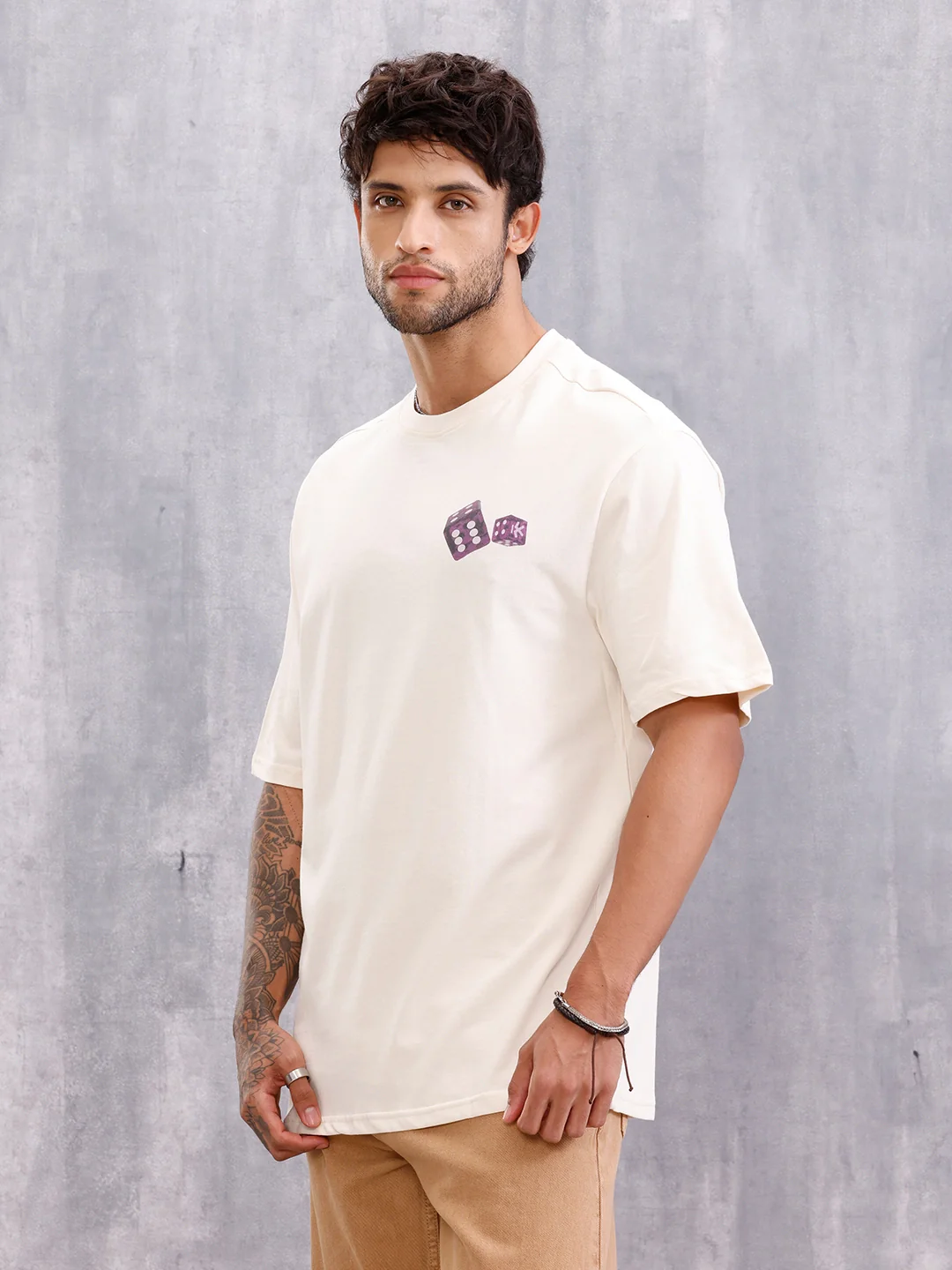 Right Game Wrogn Rules Graphic Printed T-Shirt | Beige - Image 4