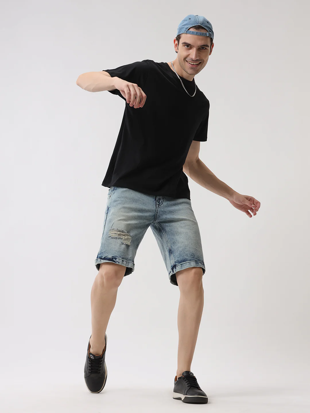 Ripped Medstone Denim Shorts - Image 2