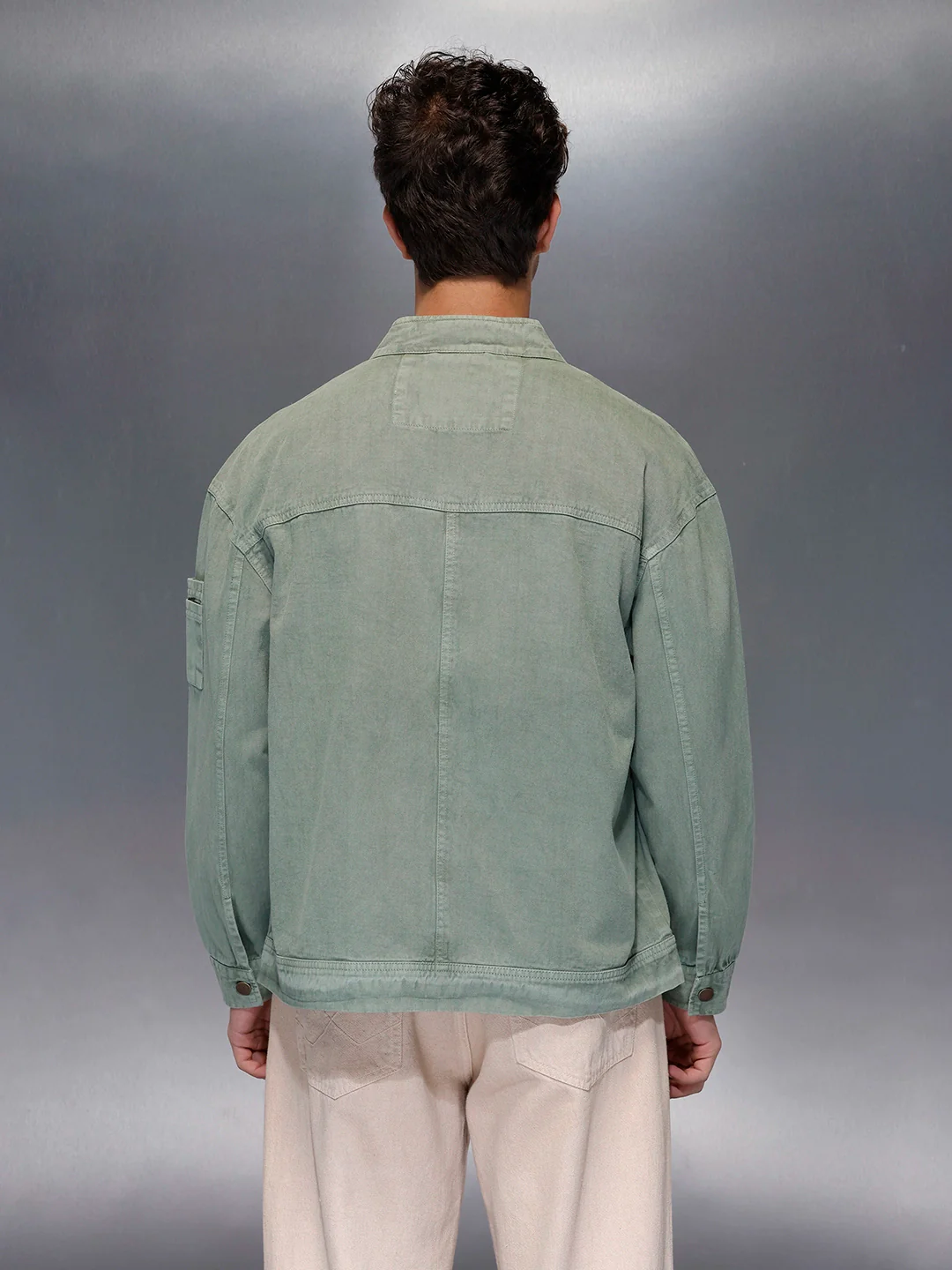 Sage Cargo-Style Zip Jacket | Olive - Image 3