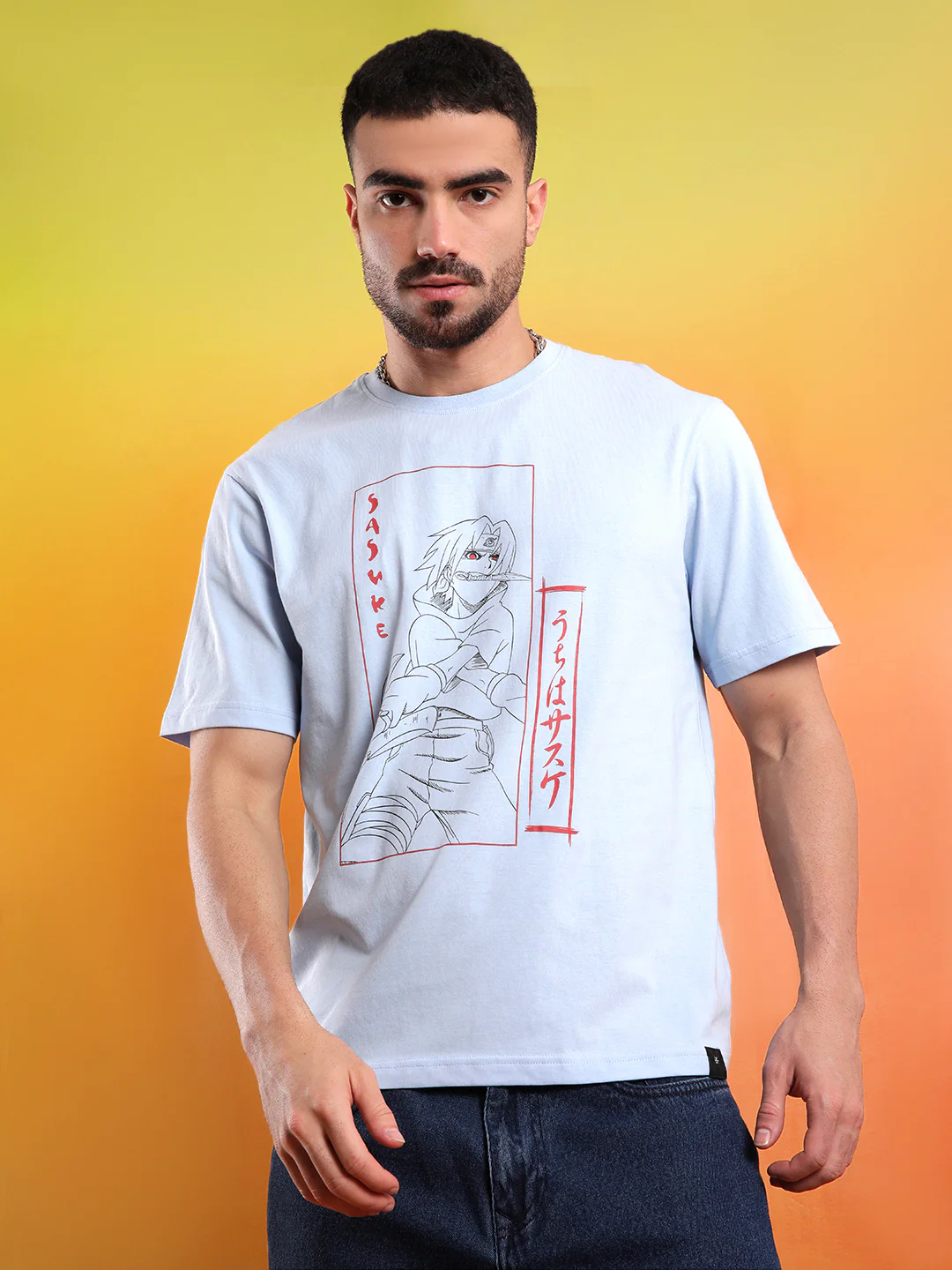 Sasuke Uchiha Blue Naruto T-Shirt - Image 4