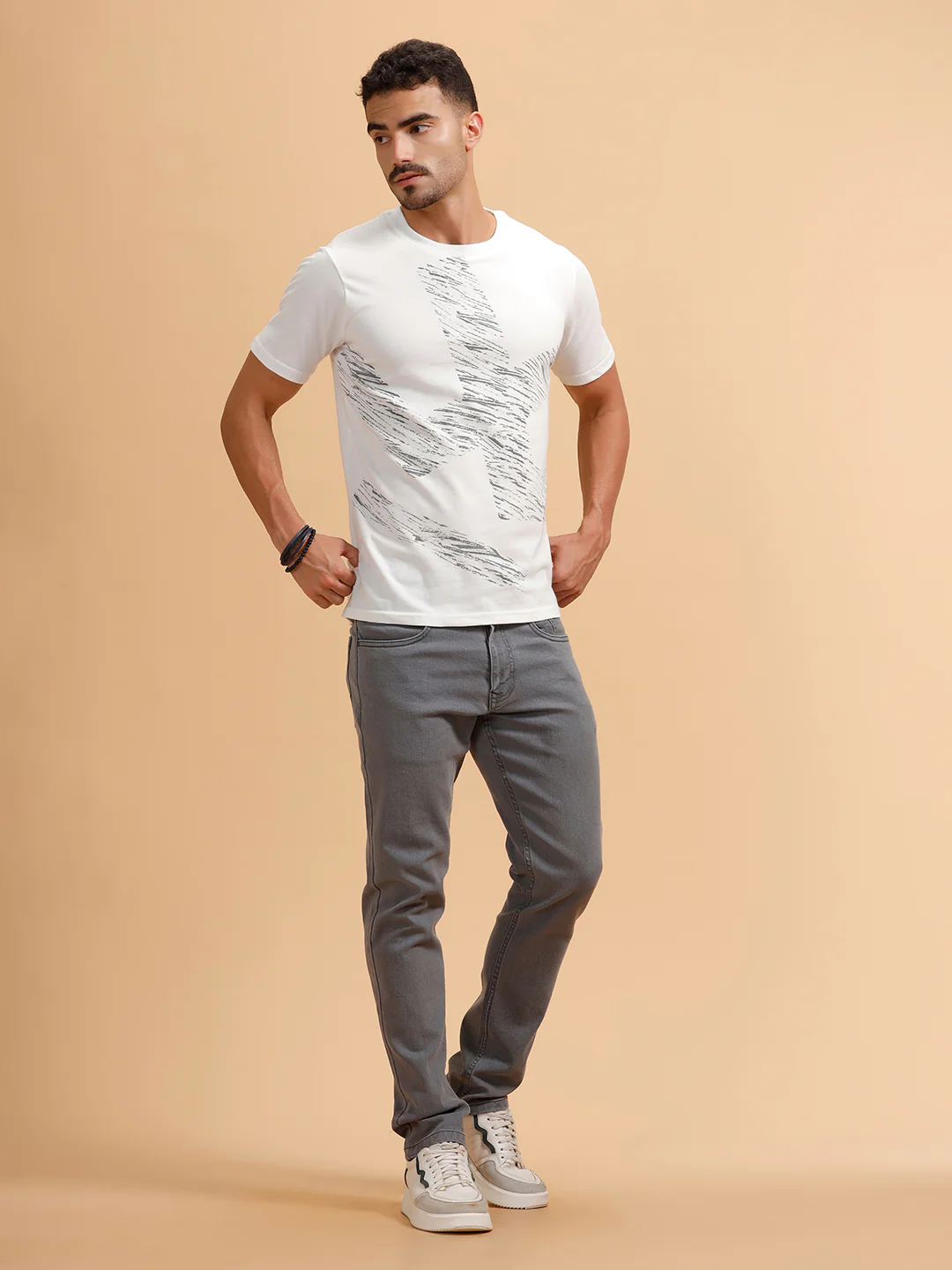 Scribbled Logo Printed T-Shirt | White - Image 2