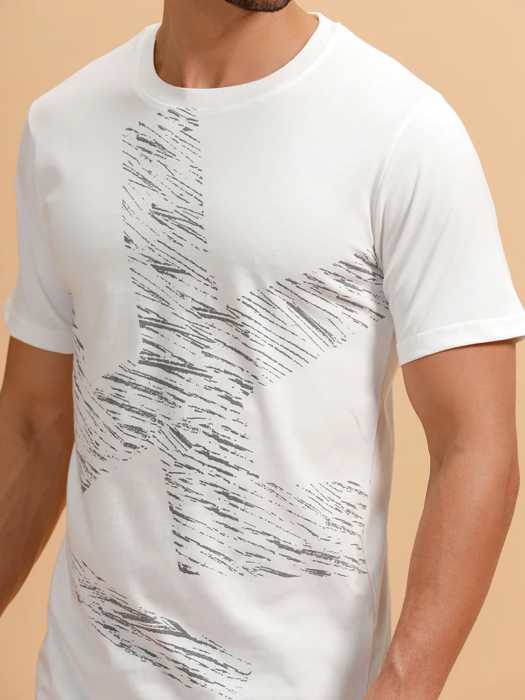 Scribbled Logo Printed T-Shirt | White - Image 5