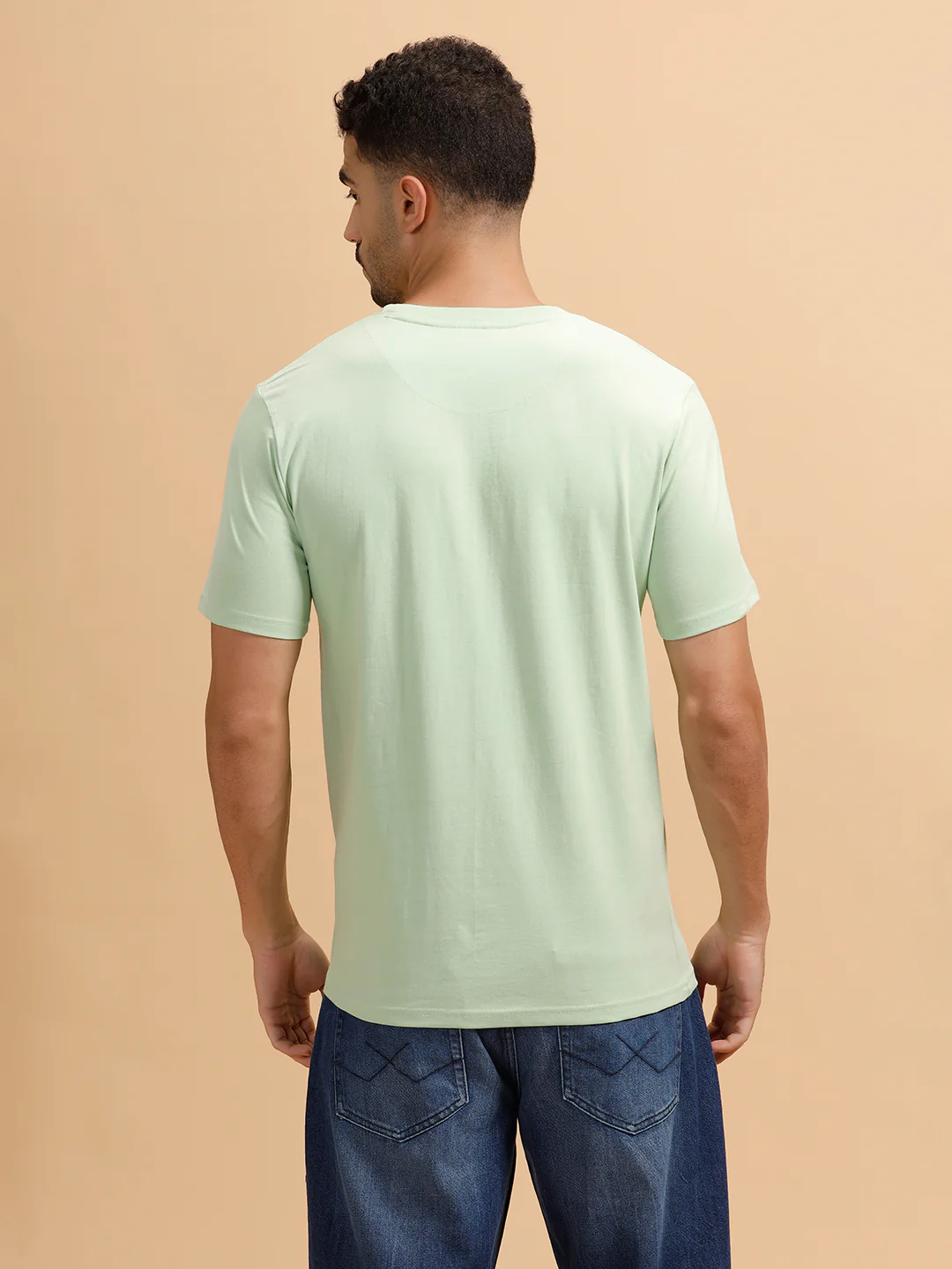 Sketched Logo Printed T-Shirt | Light Green - Image 3