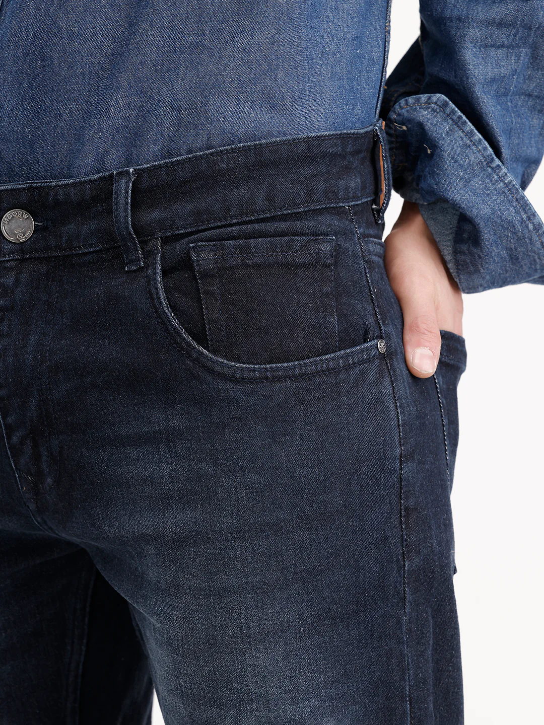 Skinny Crop Faded Denim Jeans | Blue - Image 5