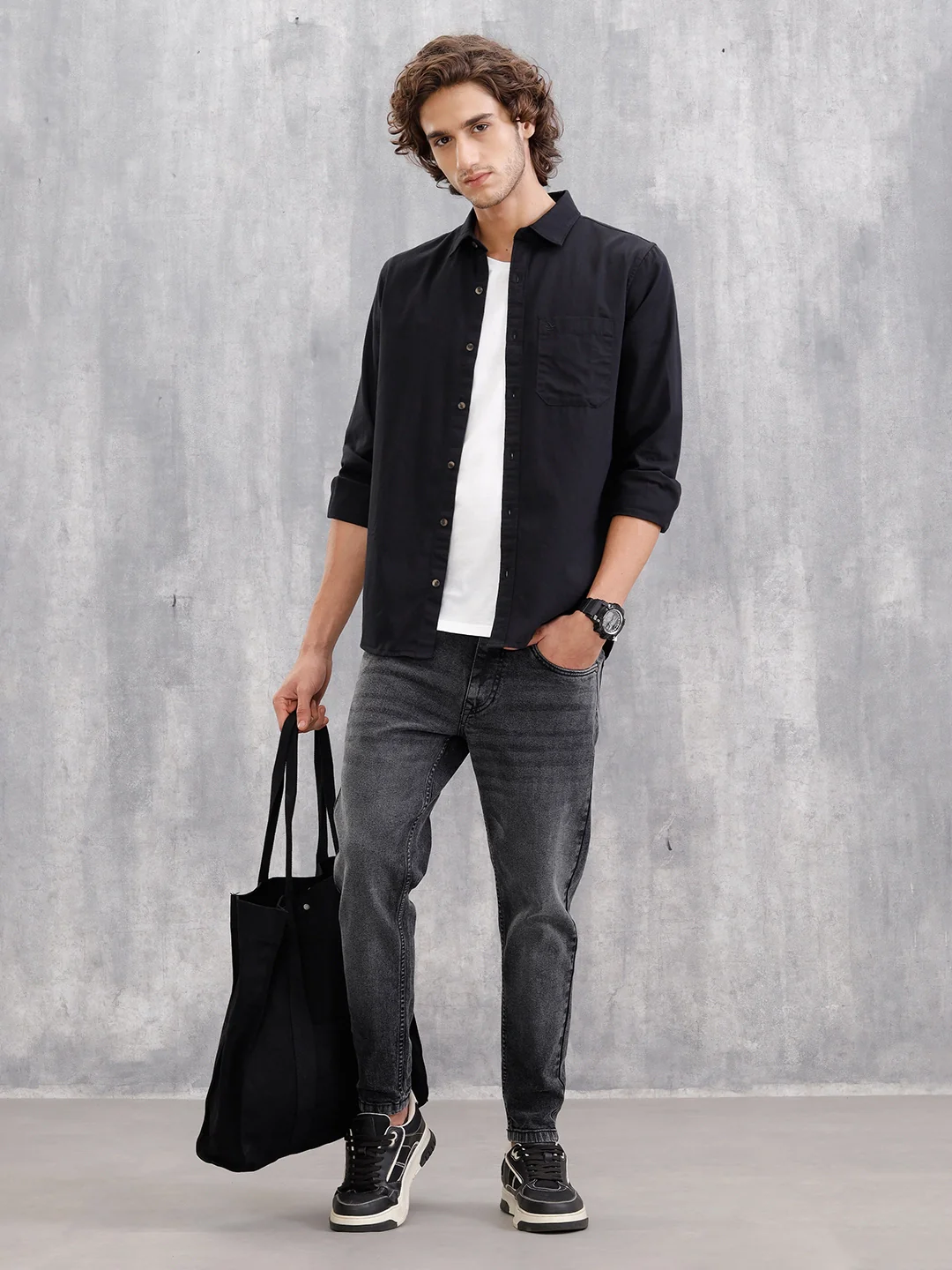 Skinny Crop Mild Wash Jeans I Grey - Image 2