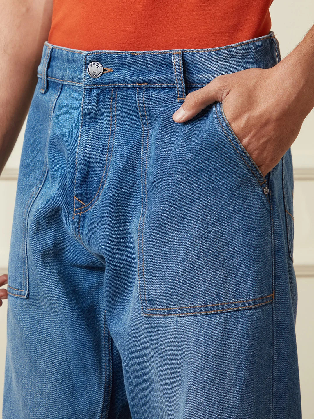 Light Fade Loose Fit Jeans | Blue - Image 5