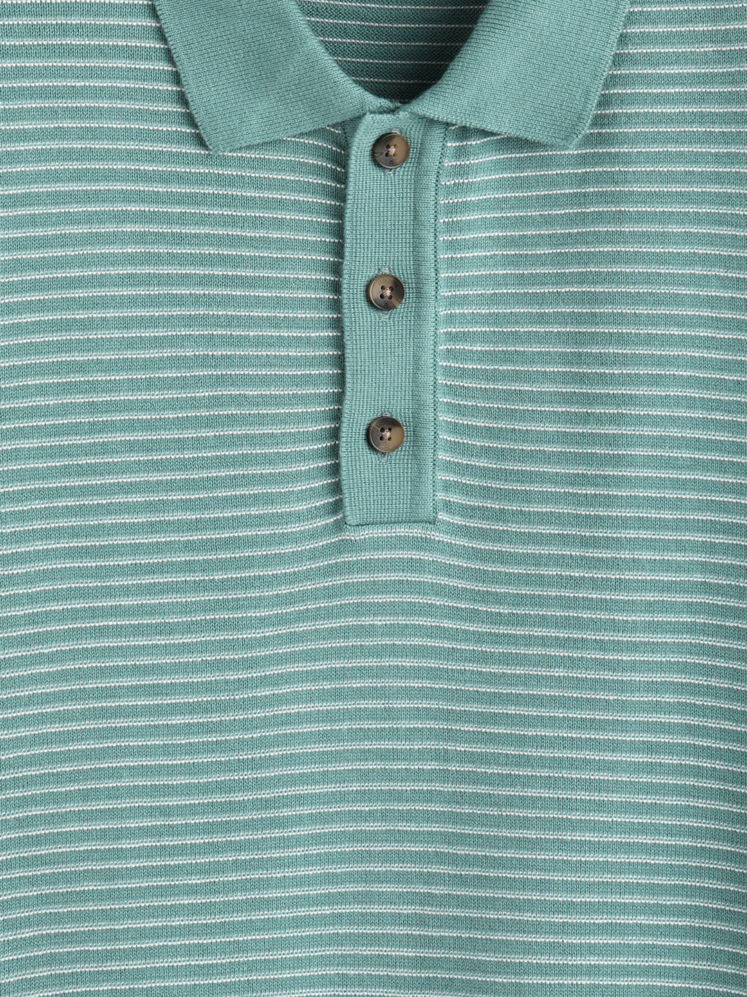 Slim Fit 100% Cotton Flat Knit Polo | Green - Image 9