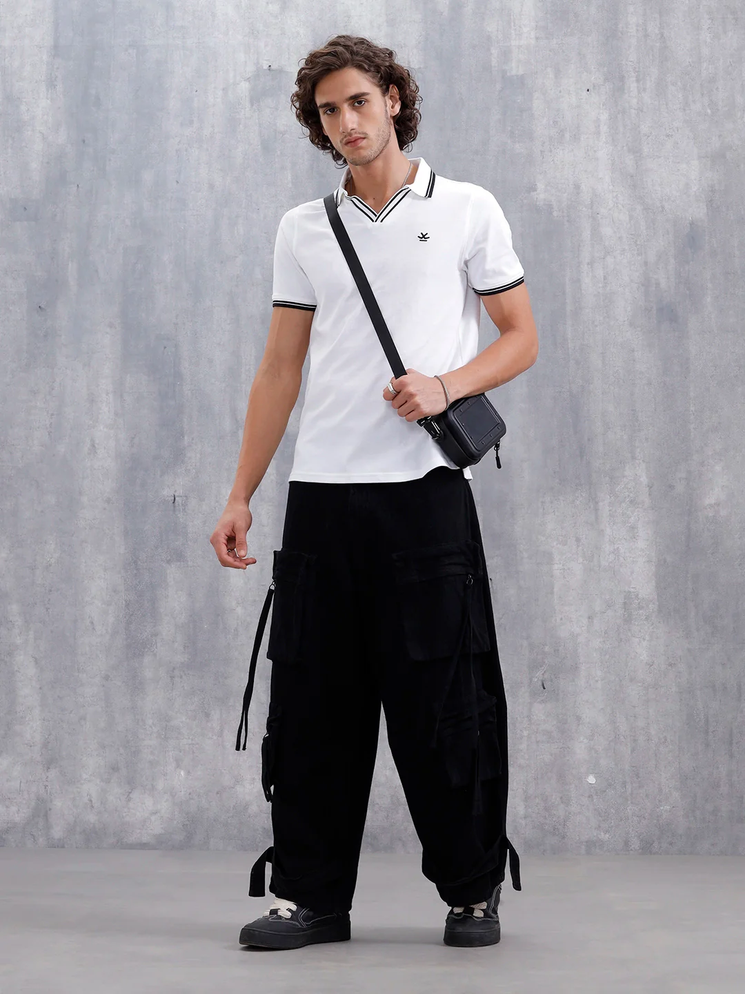 Slim Fit 100% Cotton Johnny Collar Polo With Contrast Tipping | White - Image 5