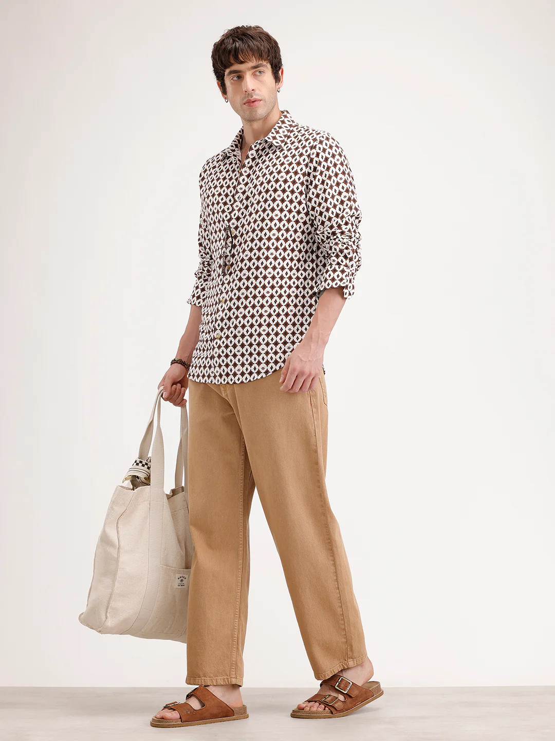 Slim Fit AOP Full Sleeve Shirt | Brown - Image 2