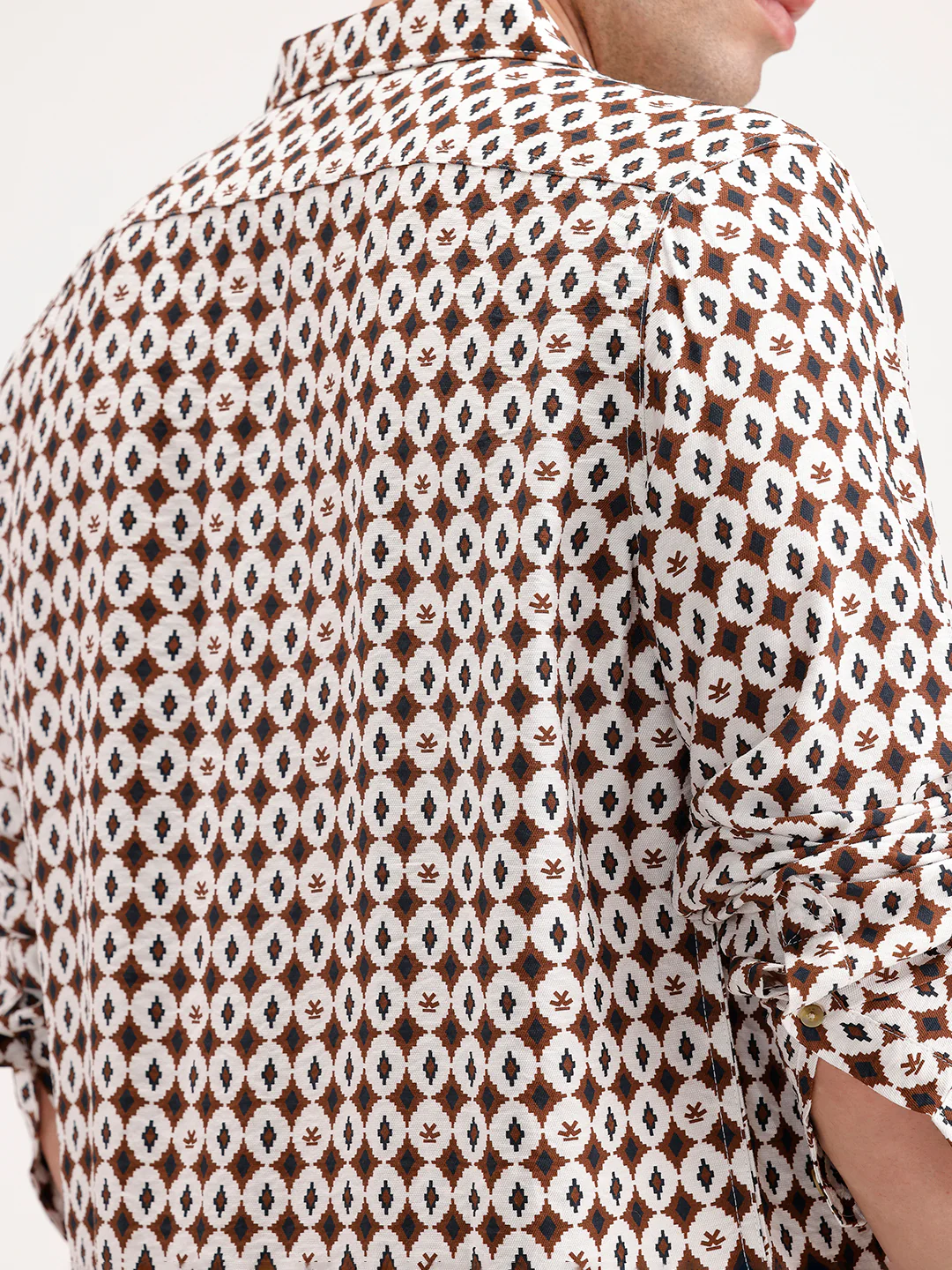 Slim Fit AOP Full Sleeve Shirt | Brown - Image 5