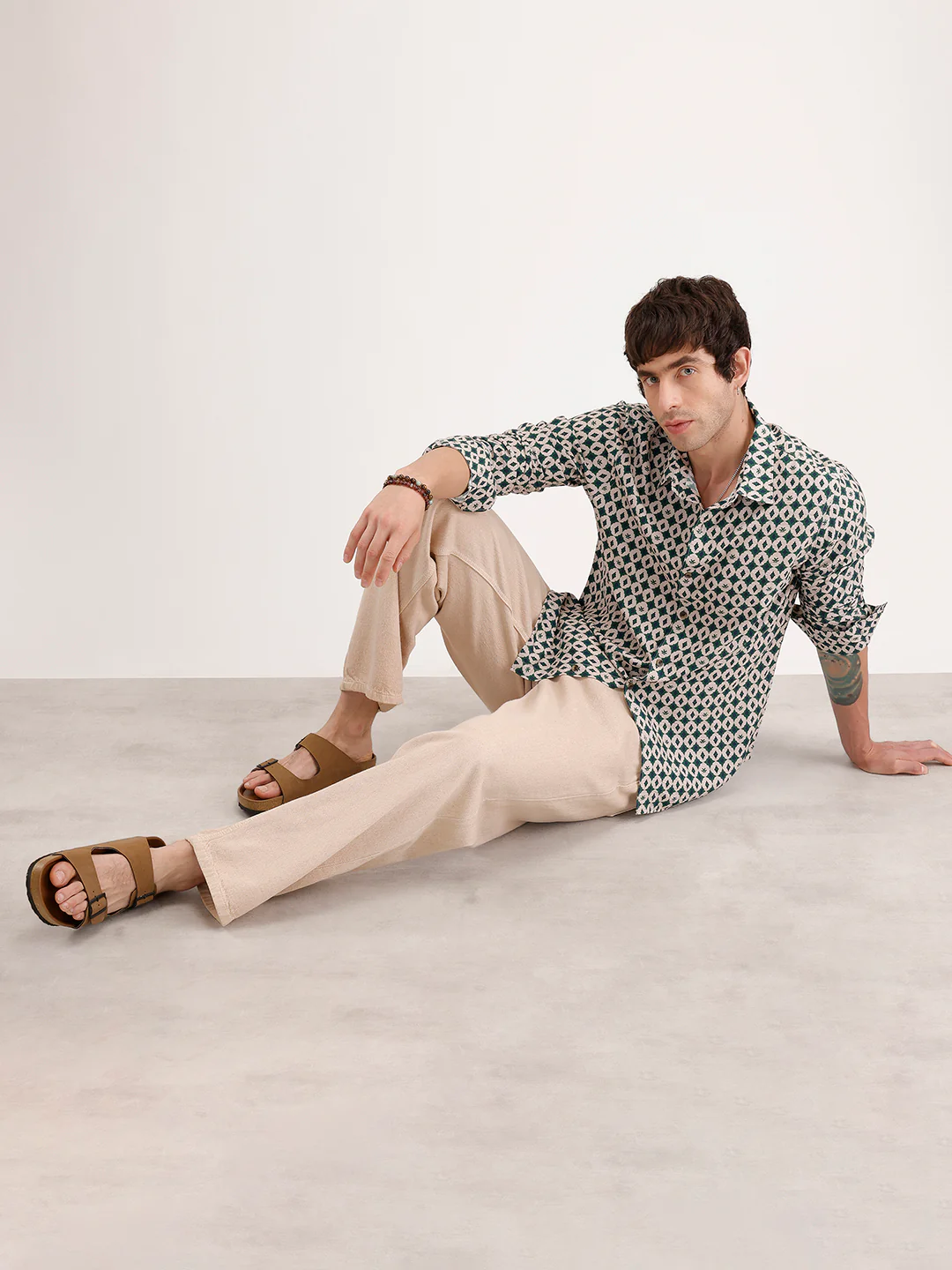 Slim Fit AOP Full Sleeve Shirt | Green - Image 2
