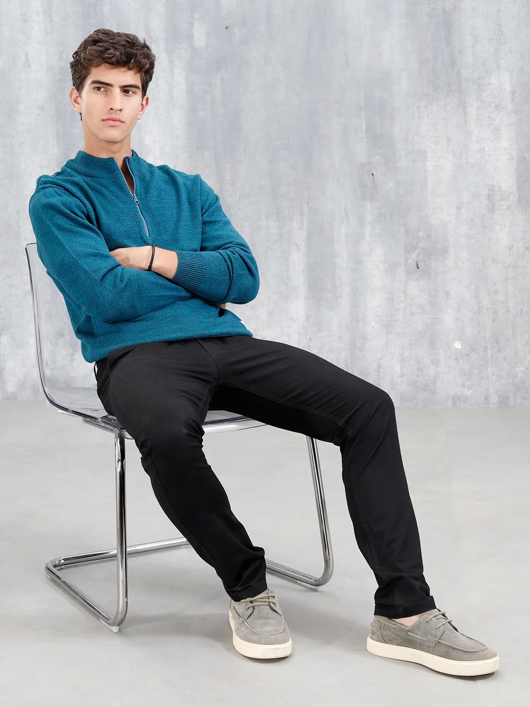 Slim Fit Casual Trousers | Black - Image 2