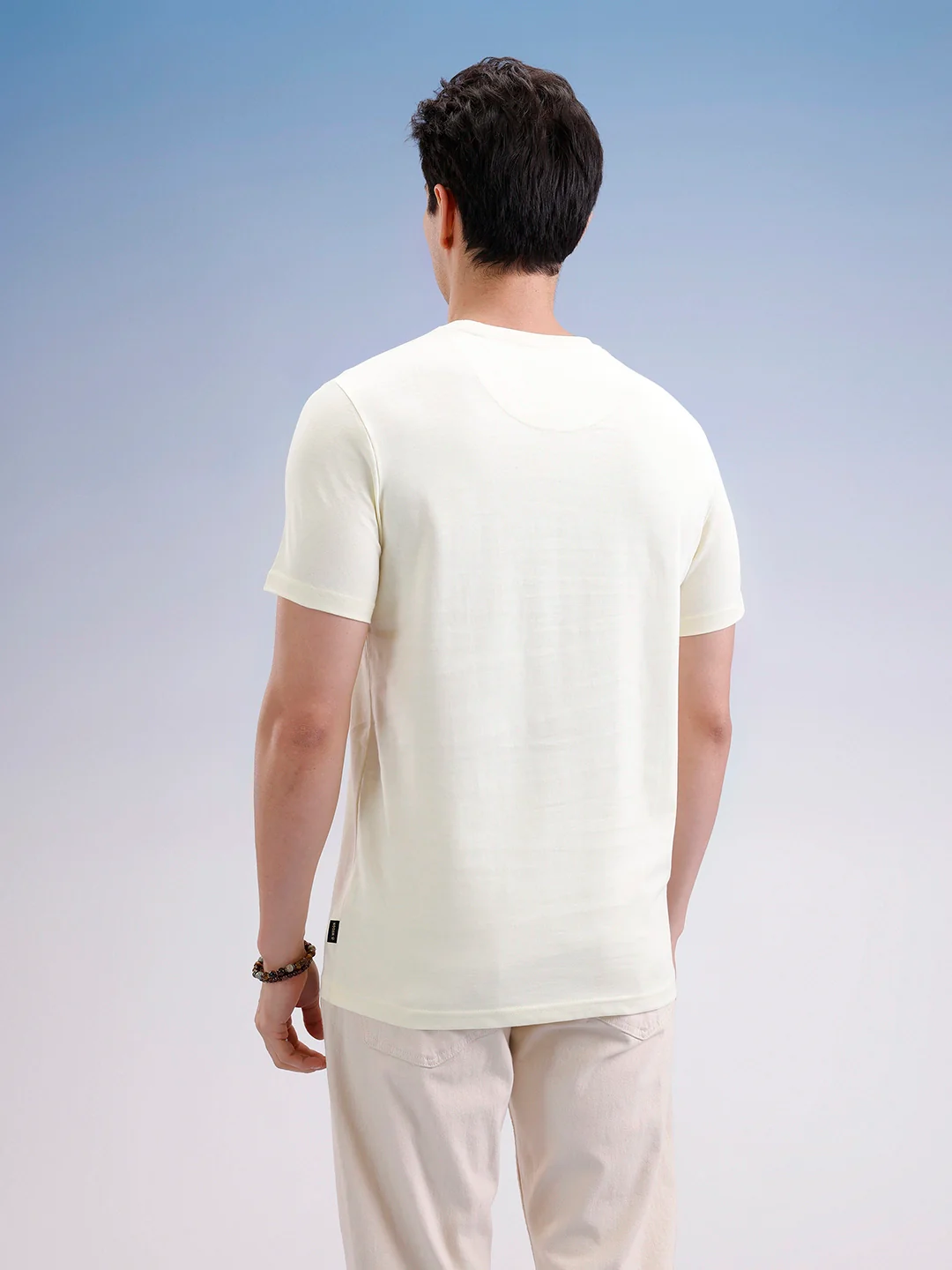 Slim Fit Classic Embroidered T-Shirt  | Yellow - Image 3
