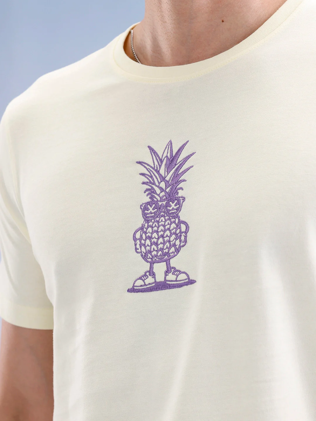 Slim Fit Classic Embroidered T-Shirt  | Yellow - Image 5