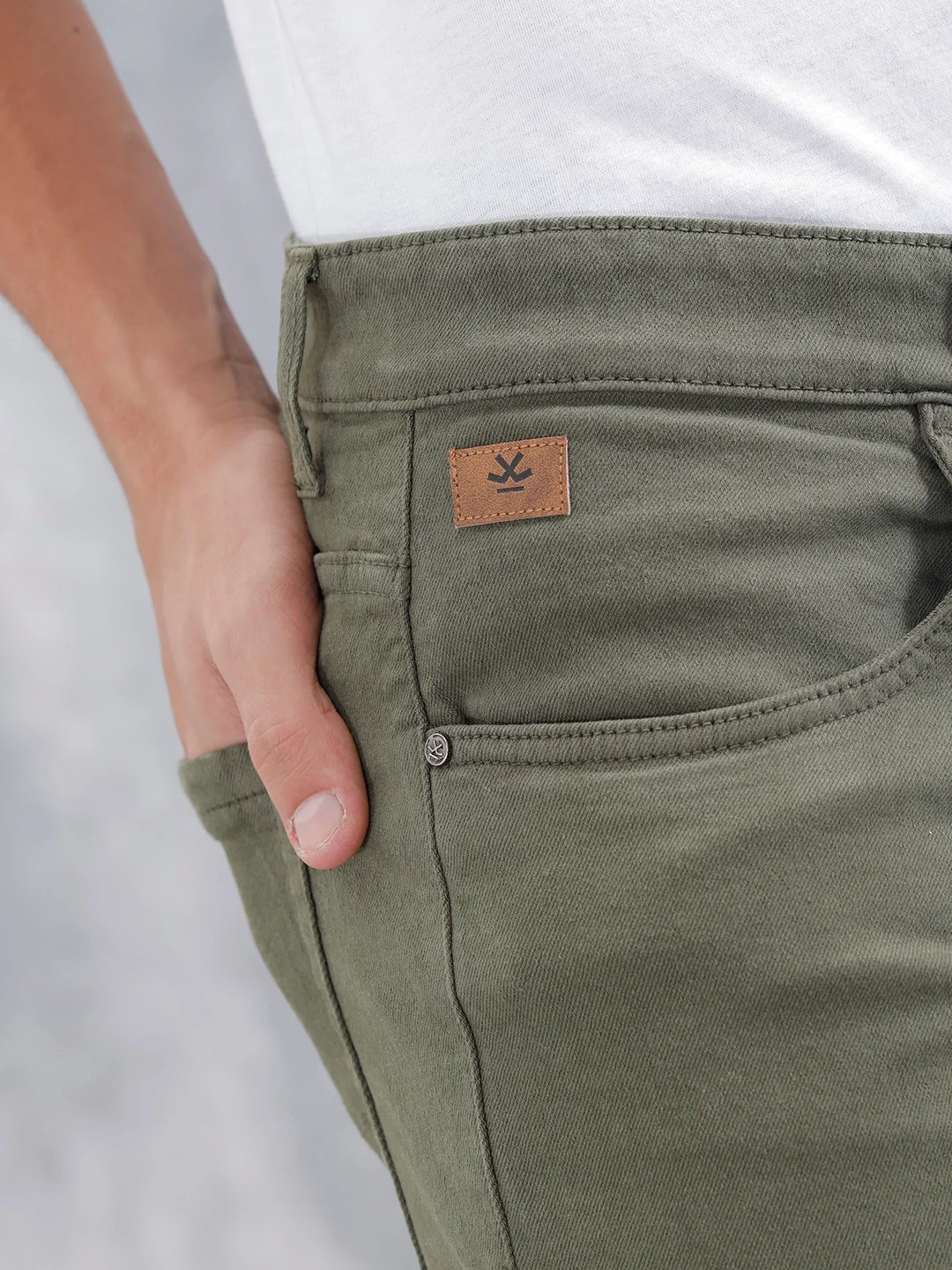 Slim Fit Colored Jeans | Olive - Image 5